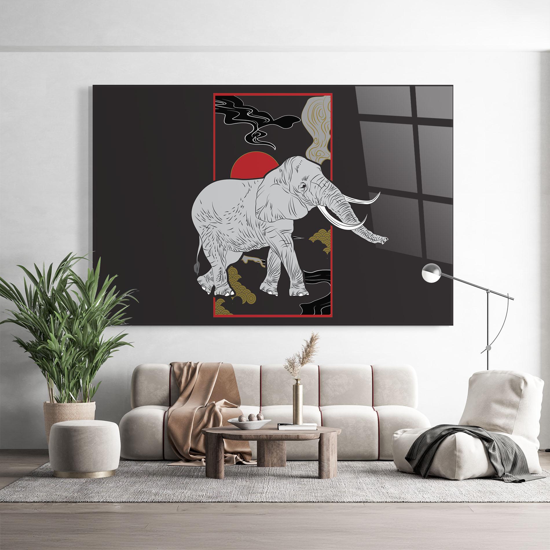 Glasbild Elephant Asia mockup 9