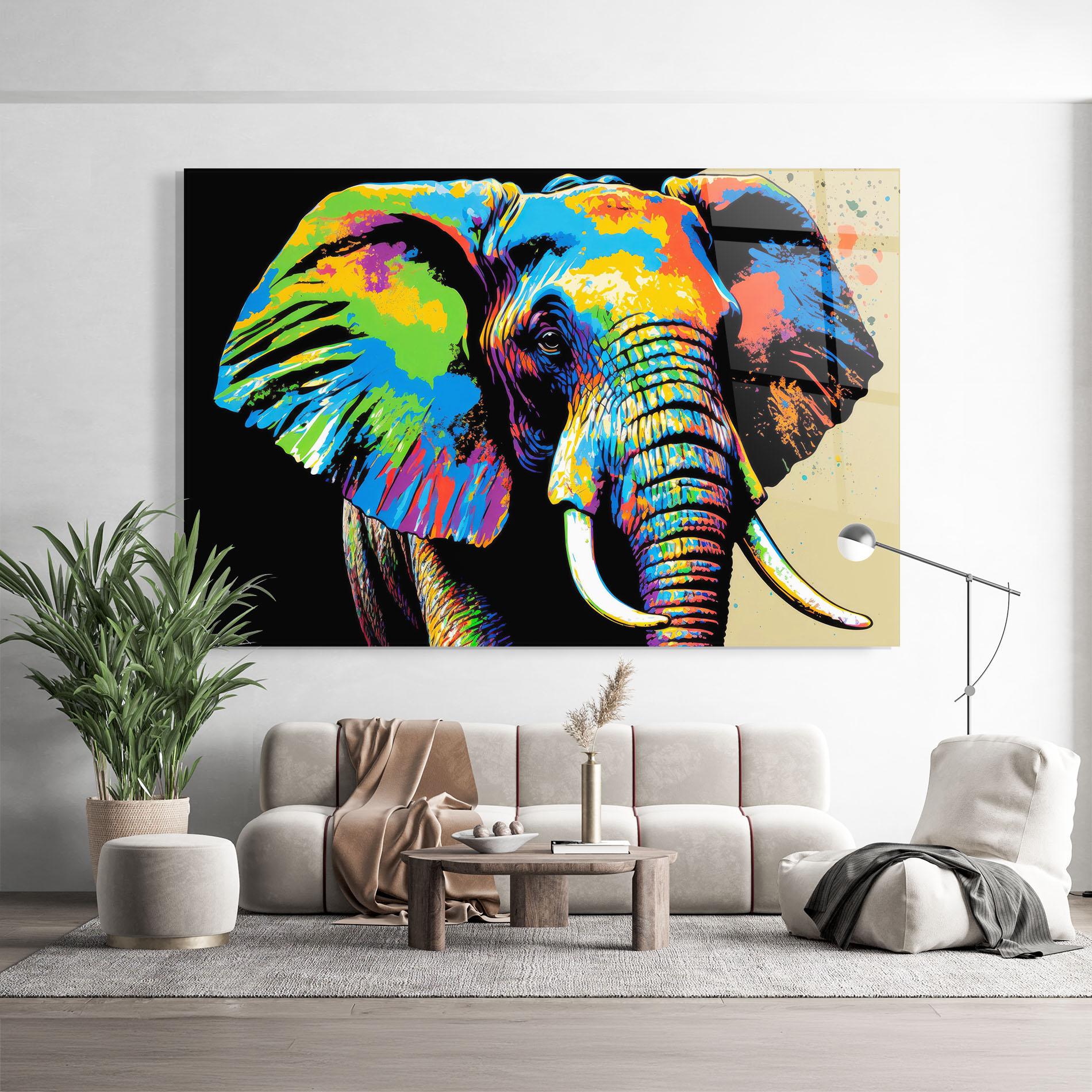Glasbild Elephant Portrait mockup 9