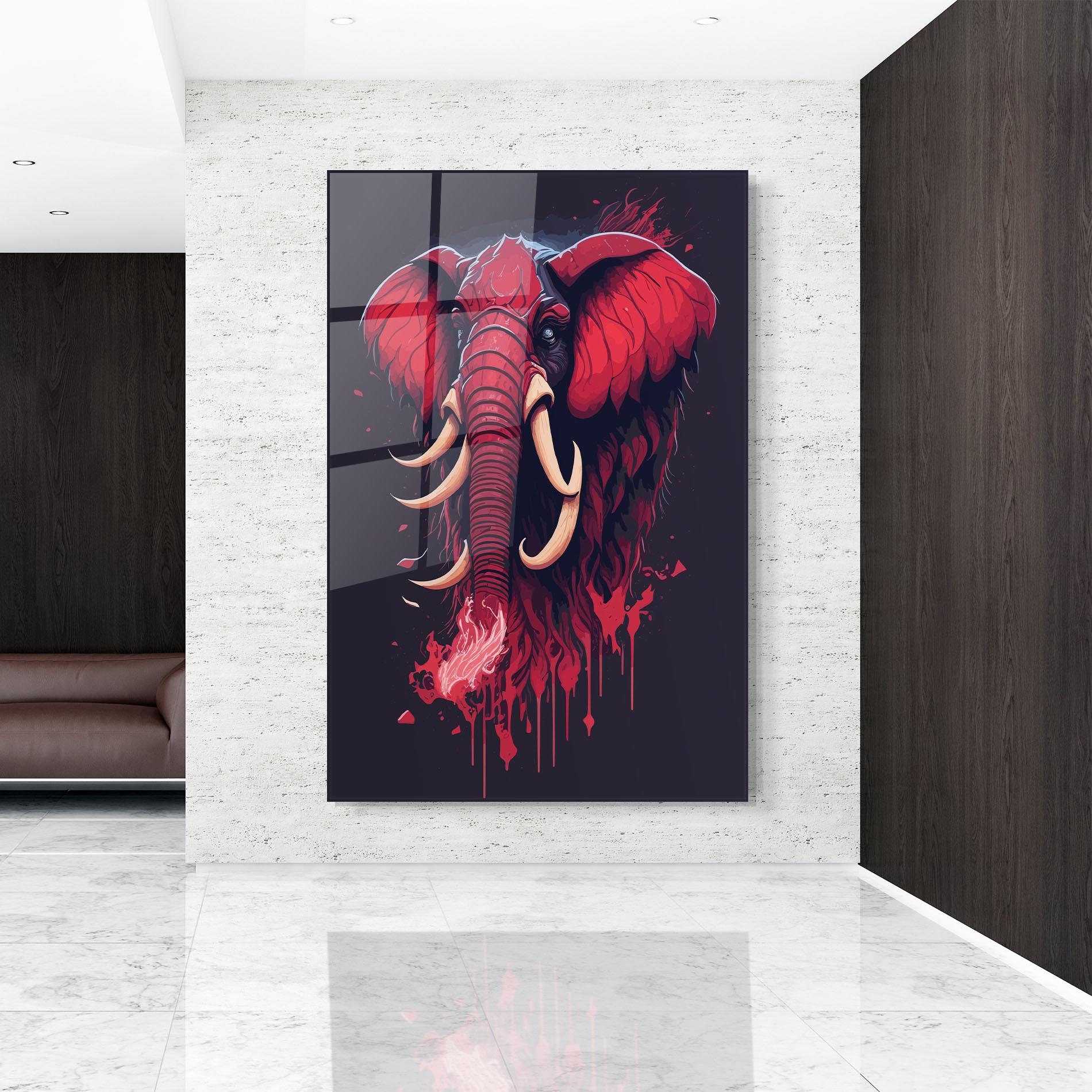 Glasbild Bloody Elephant mockup 9