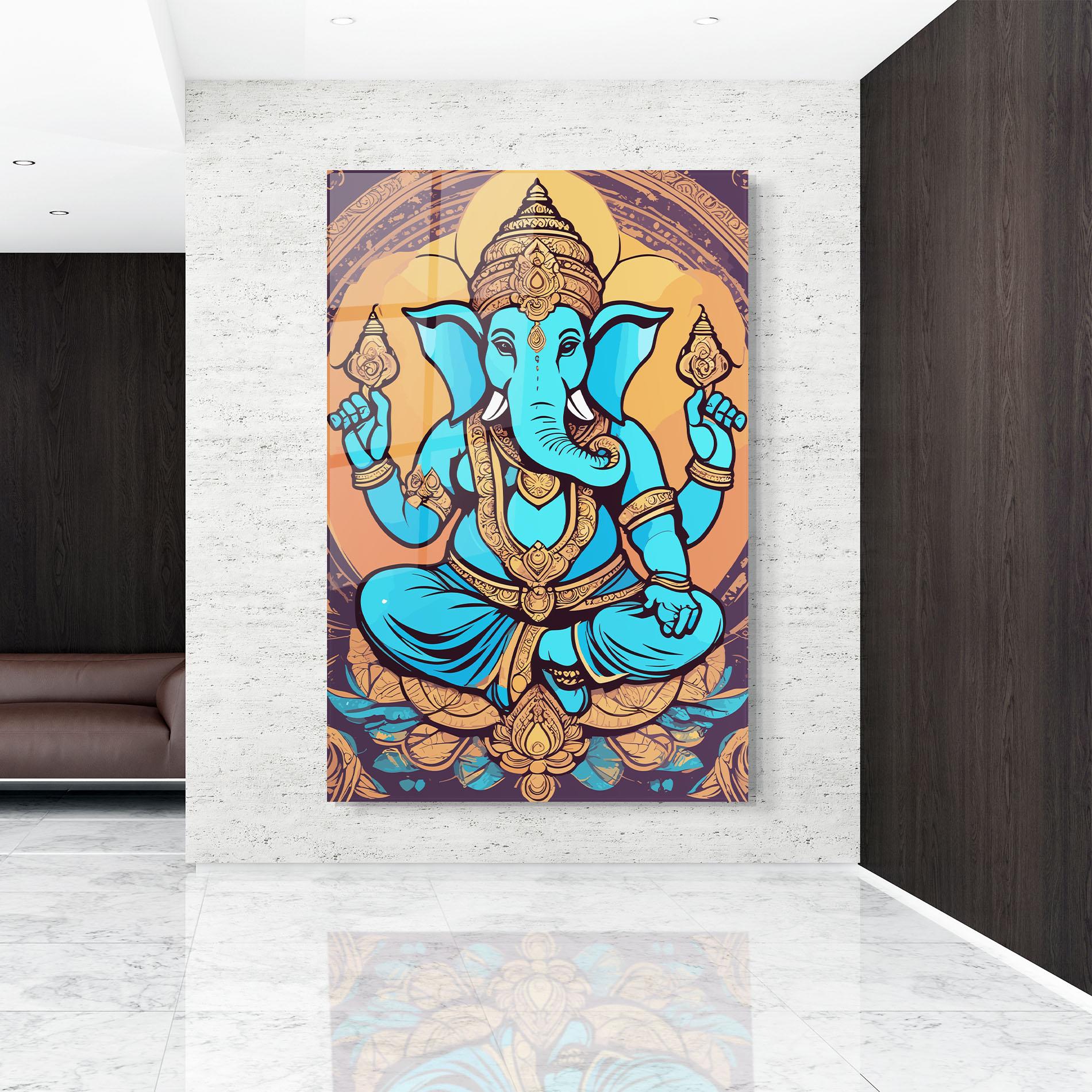 Glasbild Blue Elephant mockup 9