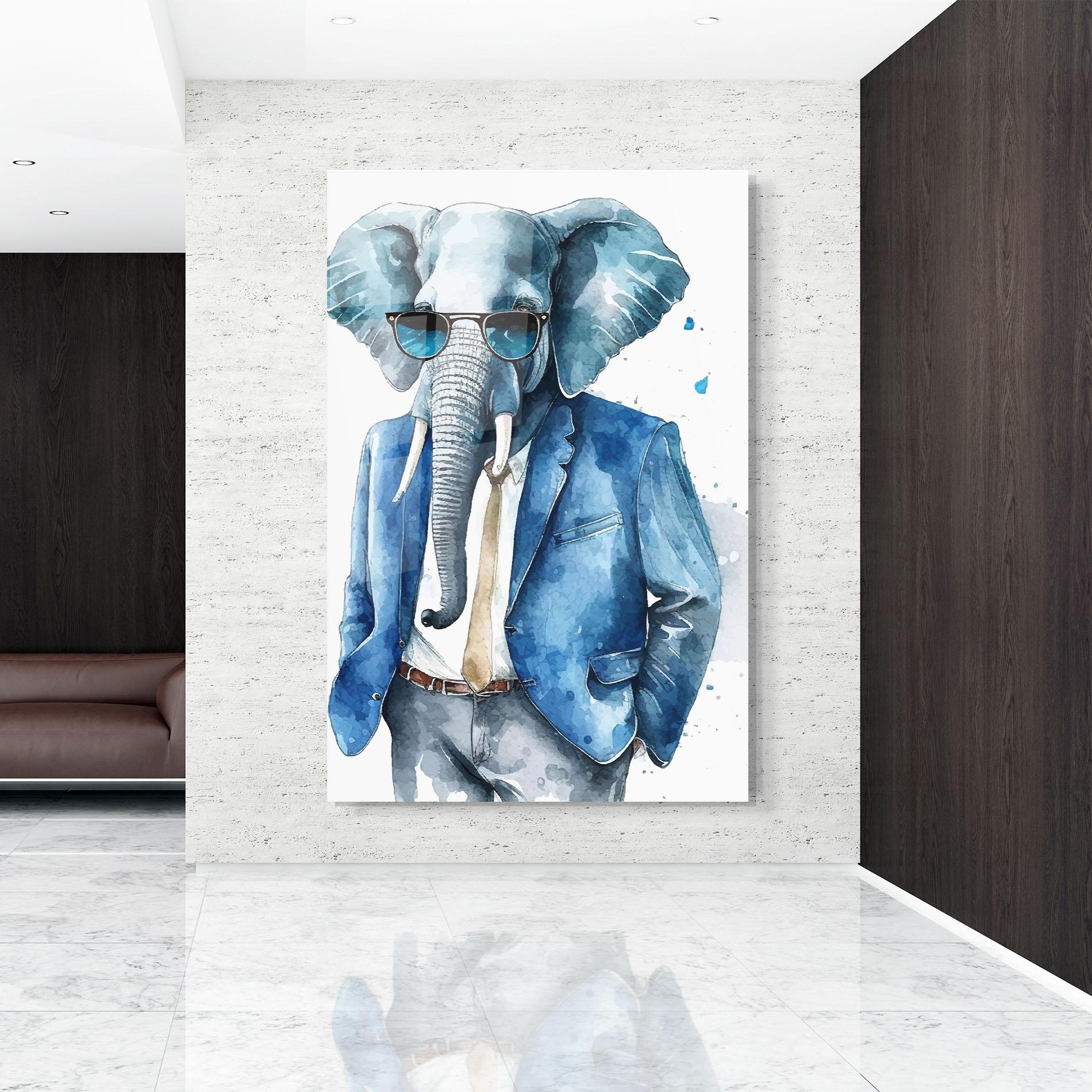 Glasbild Bussiness Elephant mockup 9