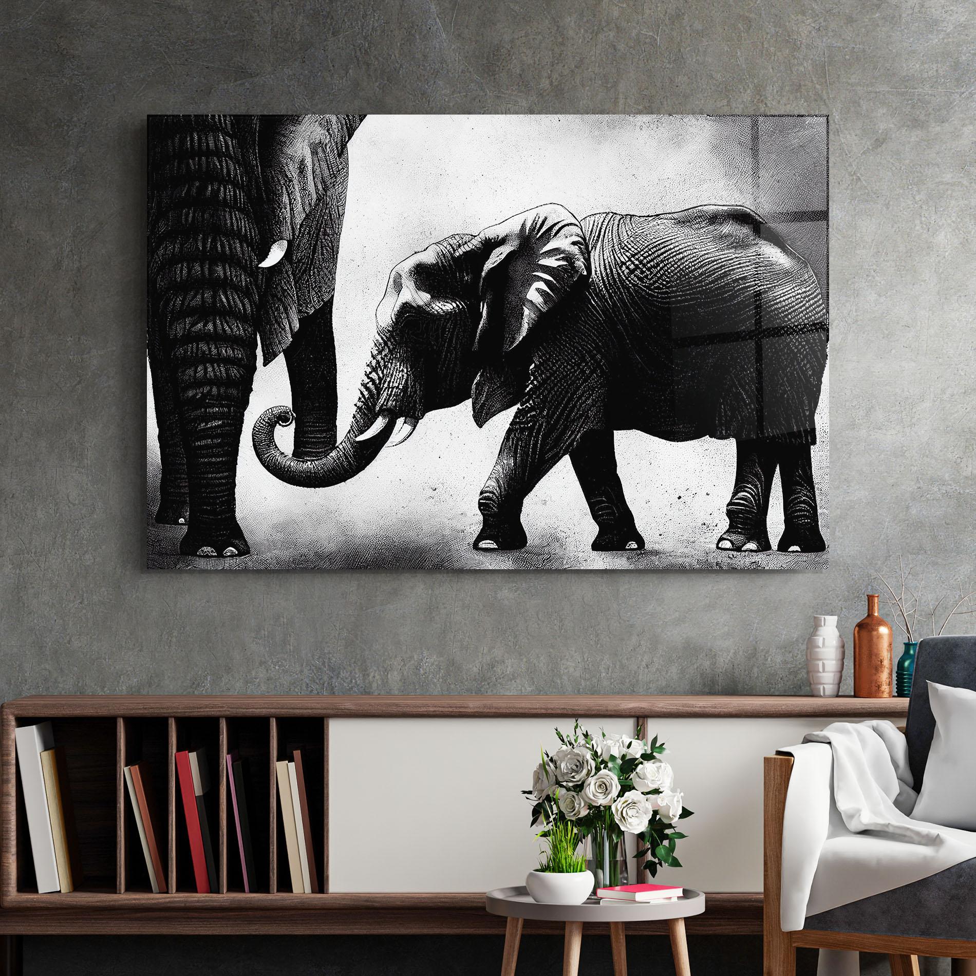 Glasbild Baby Elephant mockup 2