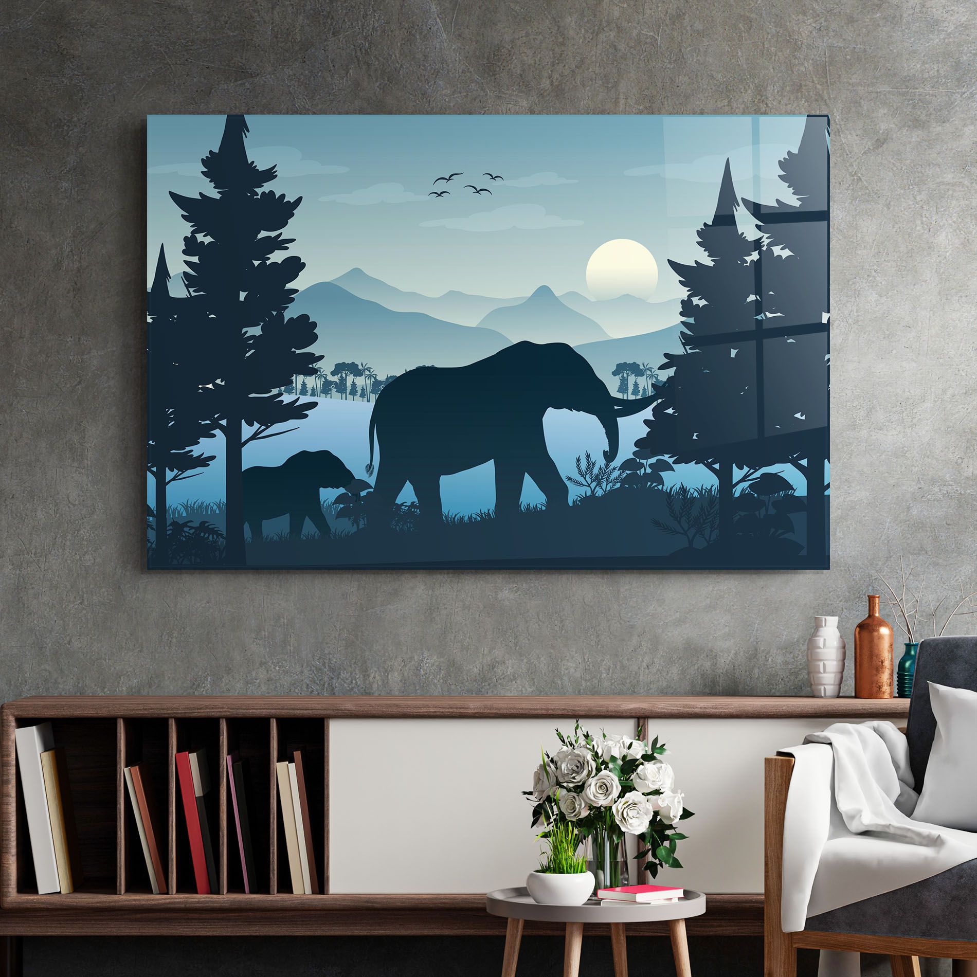 Blue Light Elephant mockup 2