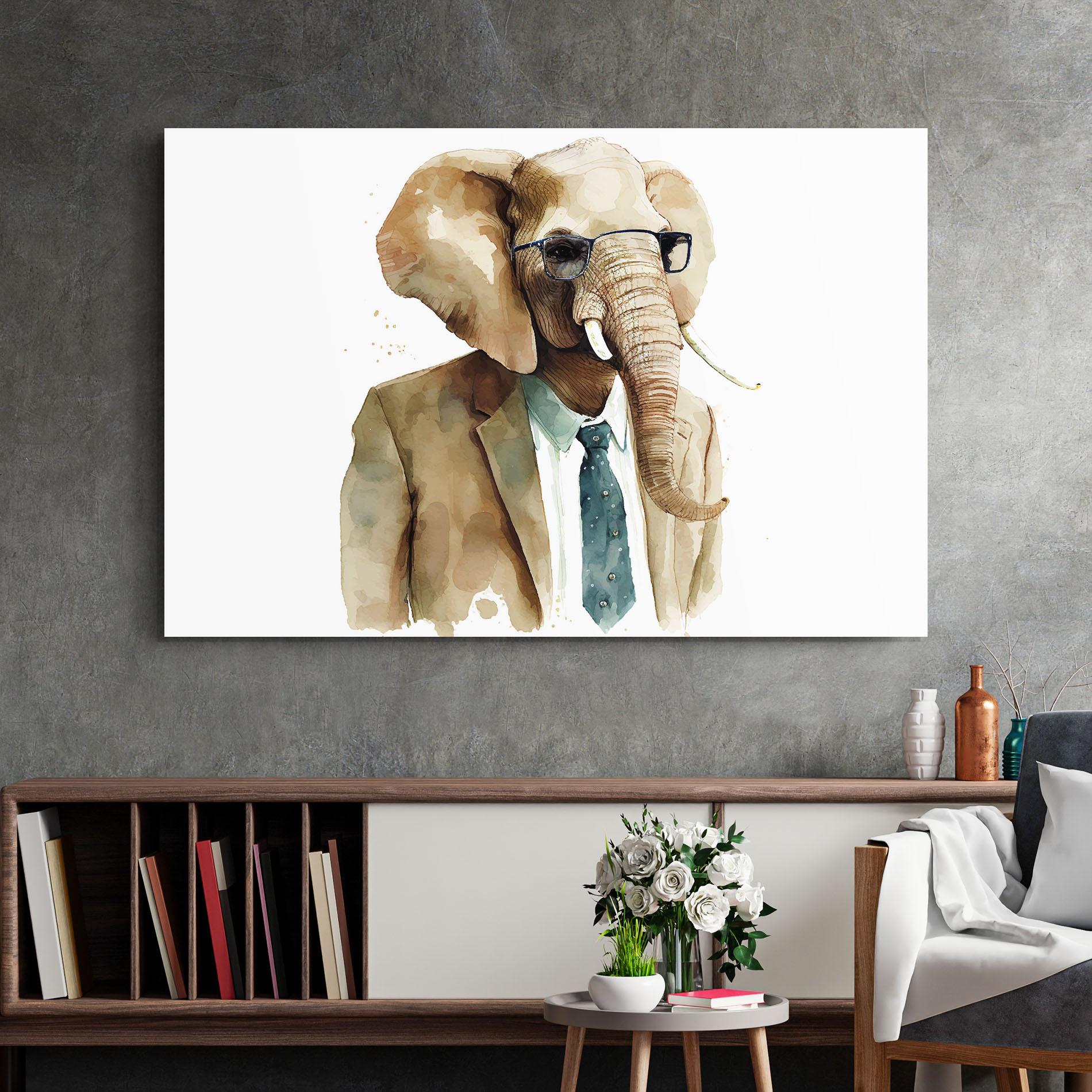 Glasbild Bussines Elephant mockup 2