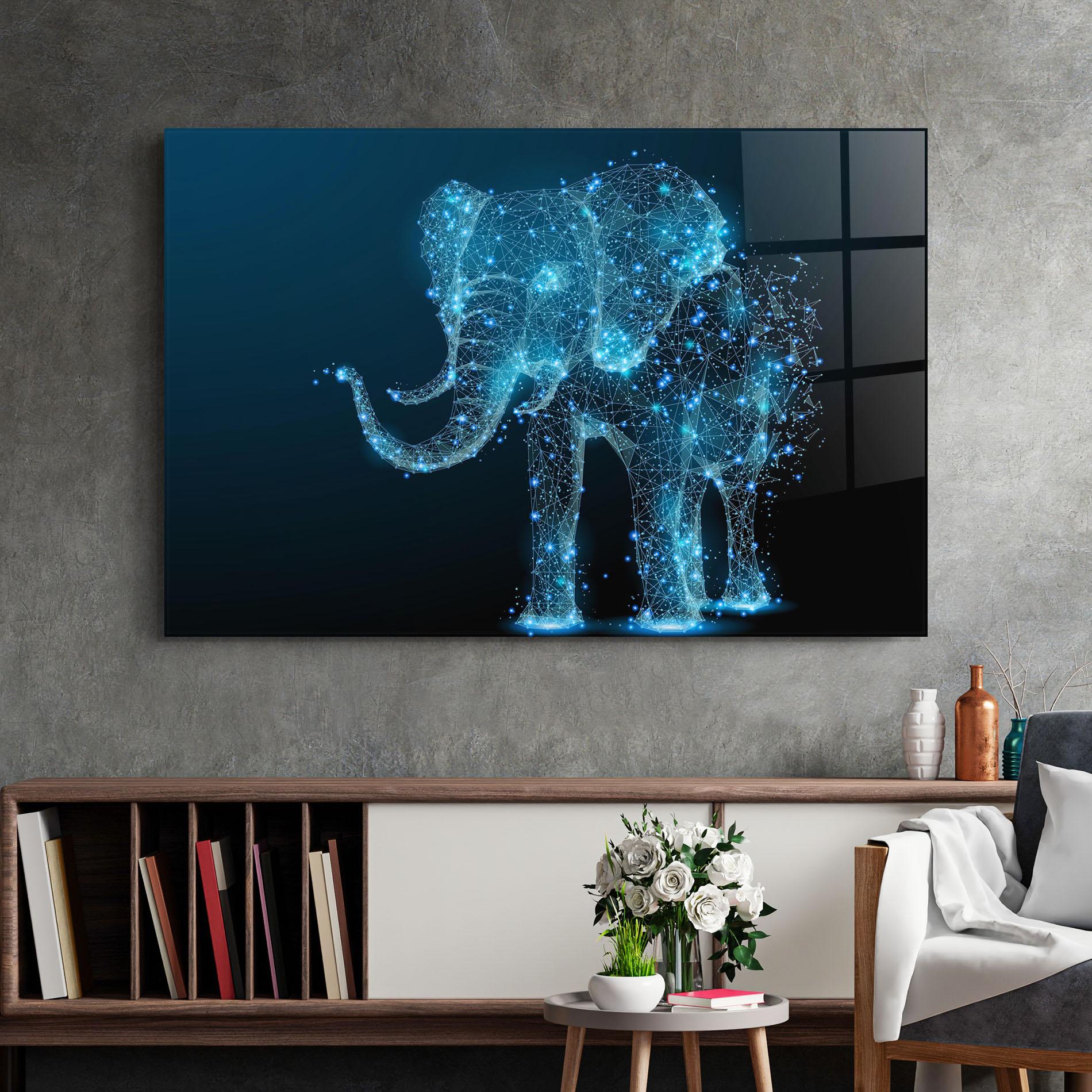 Glasbild Digital Elephant mockup 2