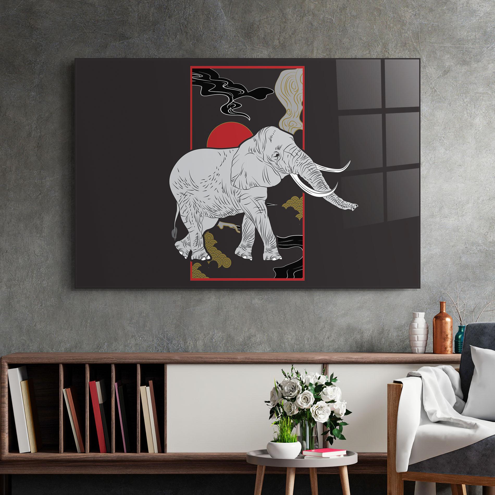 Glasbild Elephant Asia mockup 2