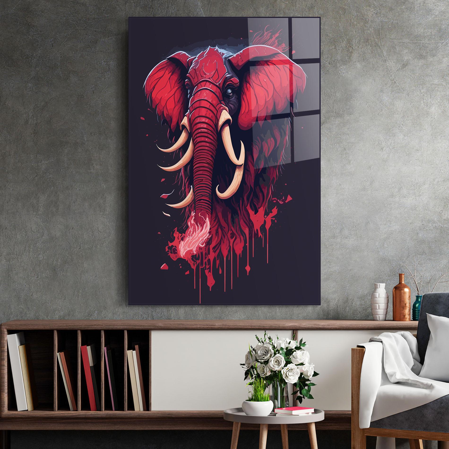 Glasbild Bloody Elephant mockup 2