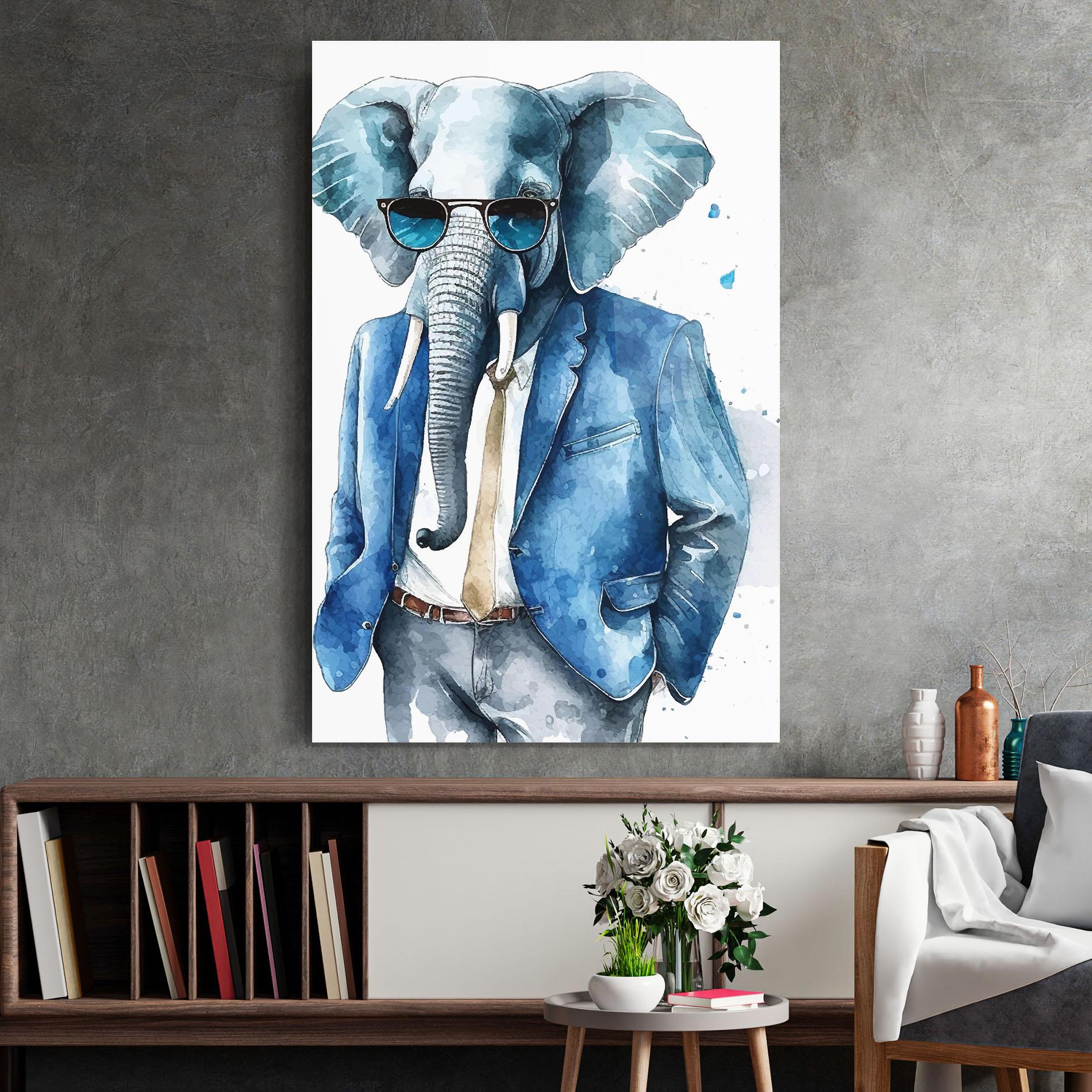 Glasbild Bussiness Elephant mockup 2