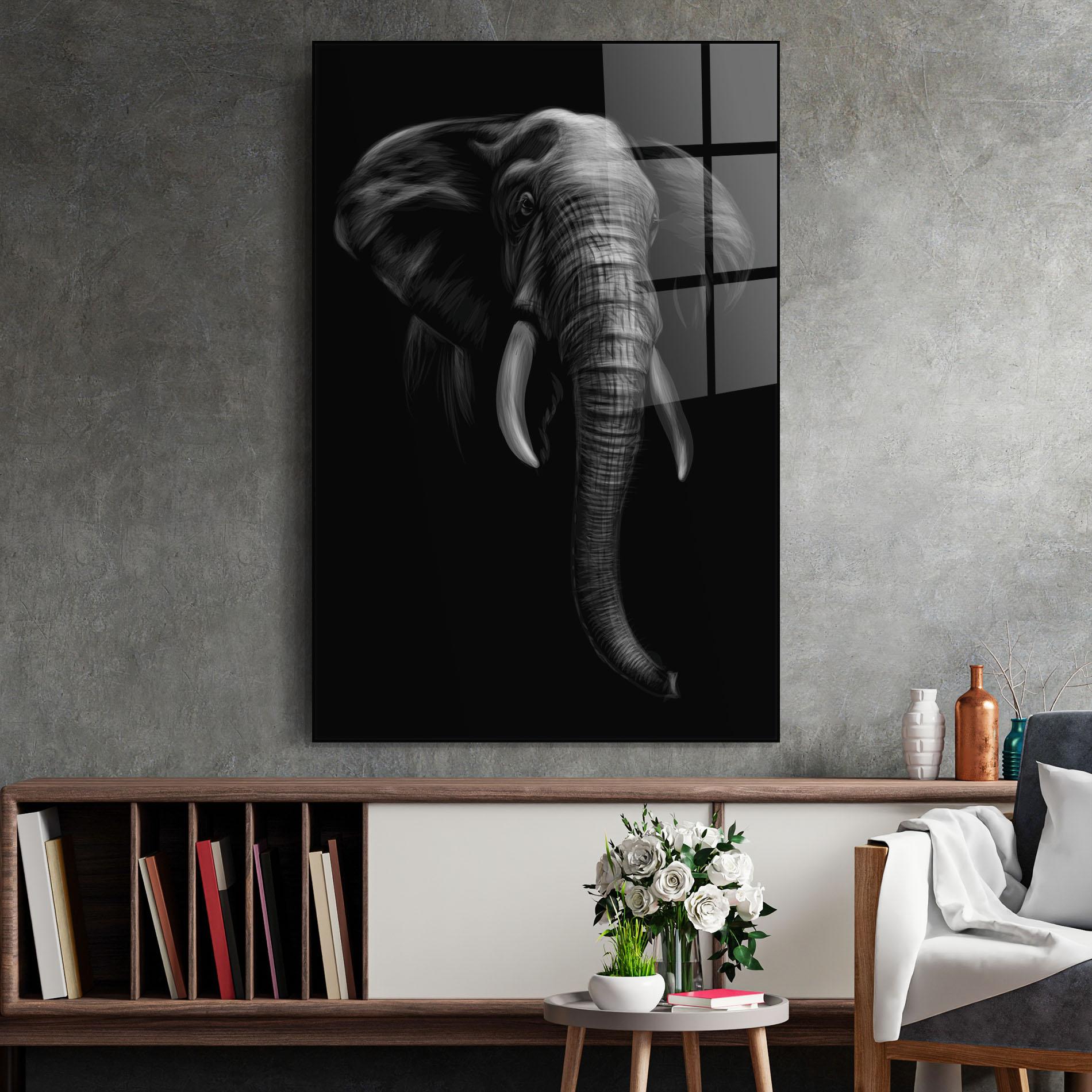 Glasbild Elephant Head mockup 2