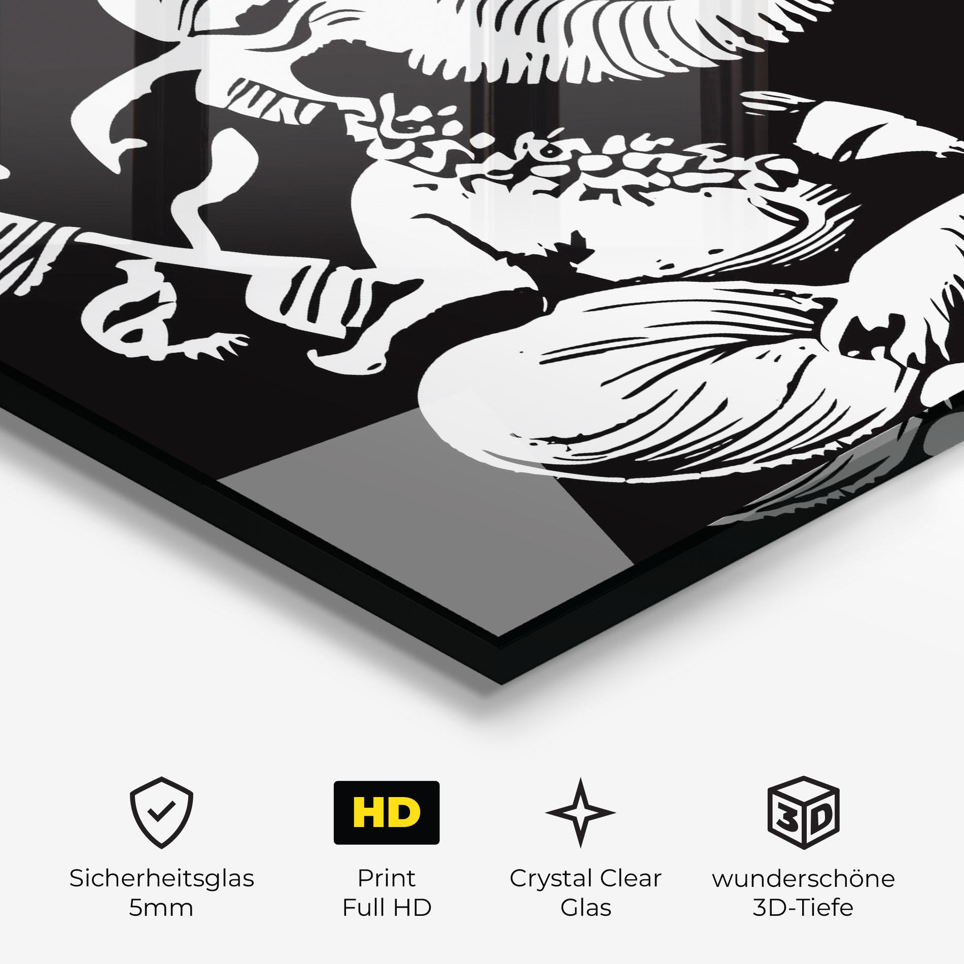 Glasbild Black And White Ganesha mockup 3