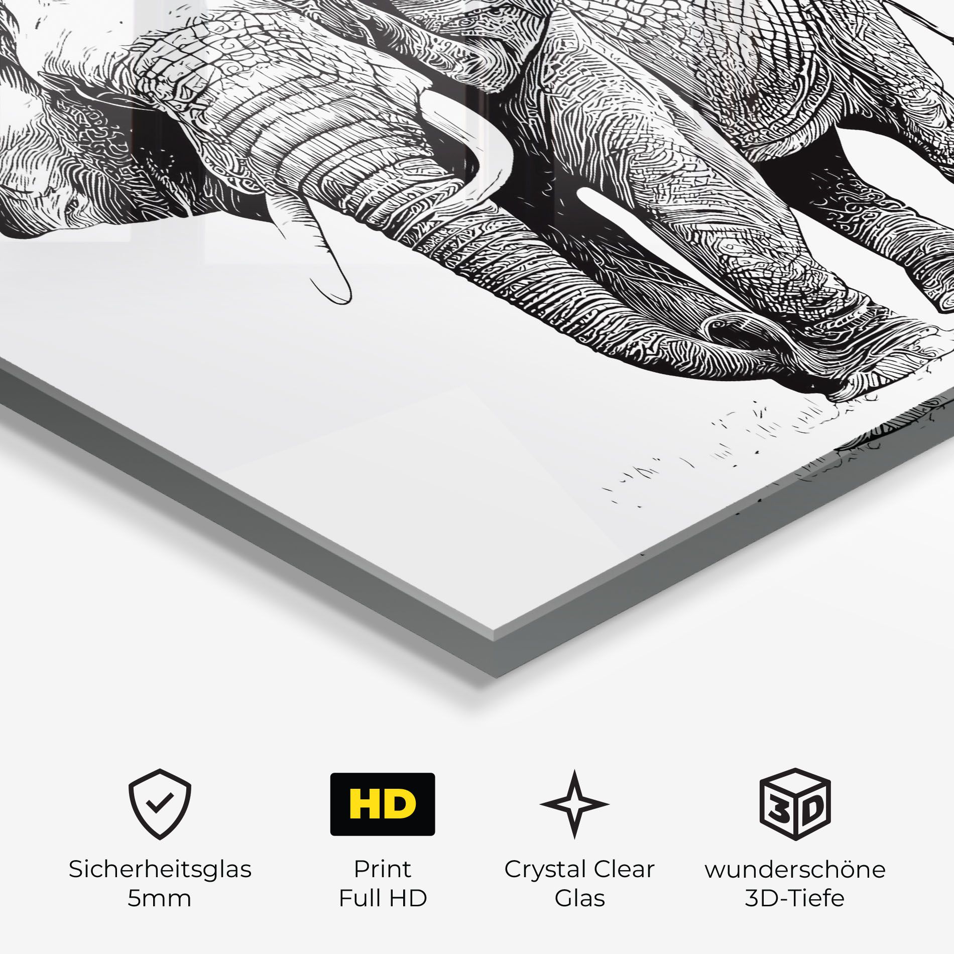 Black Lines Elephant mockup 3