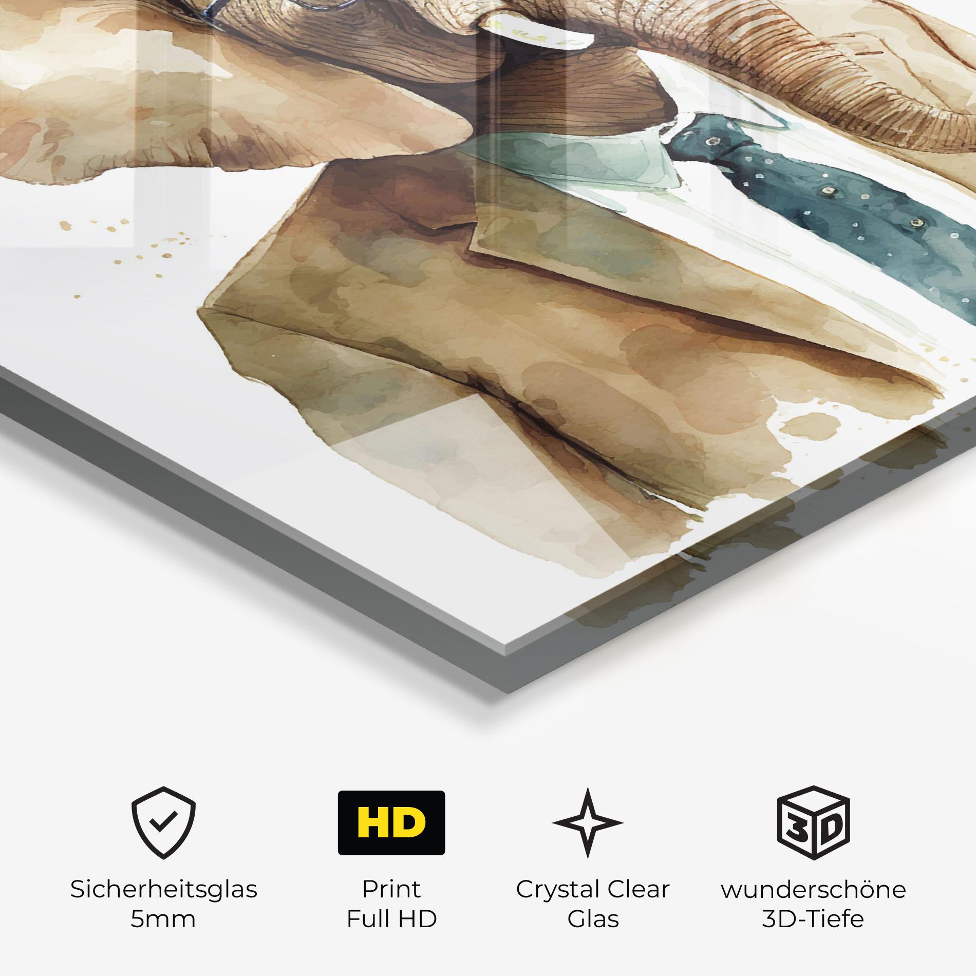 Glasbild Bussines Elephant mockup 3