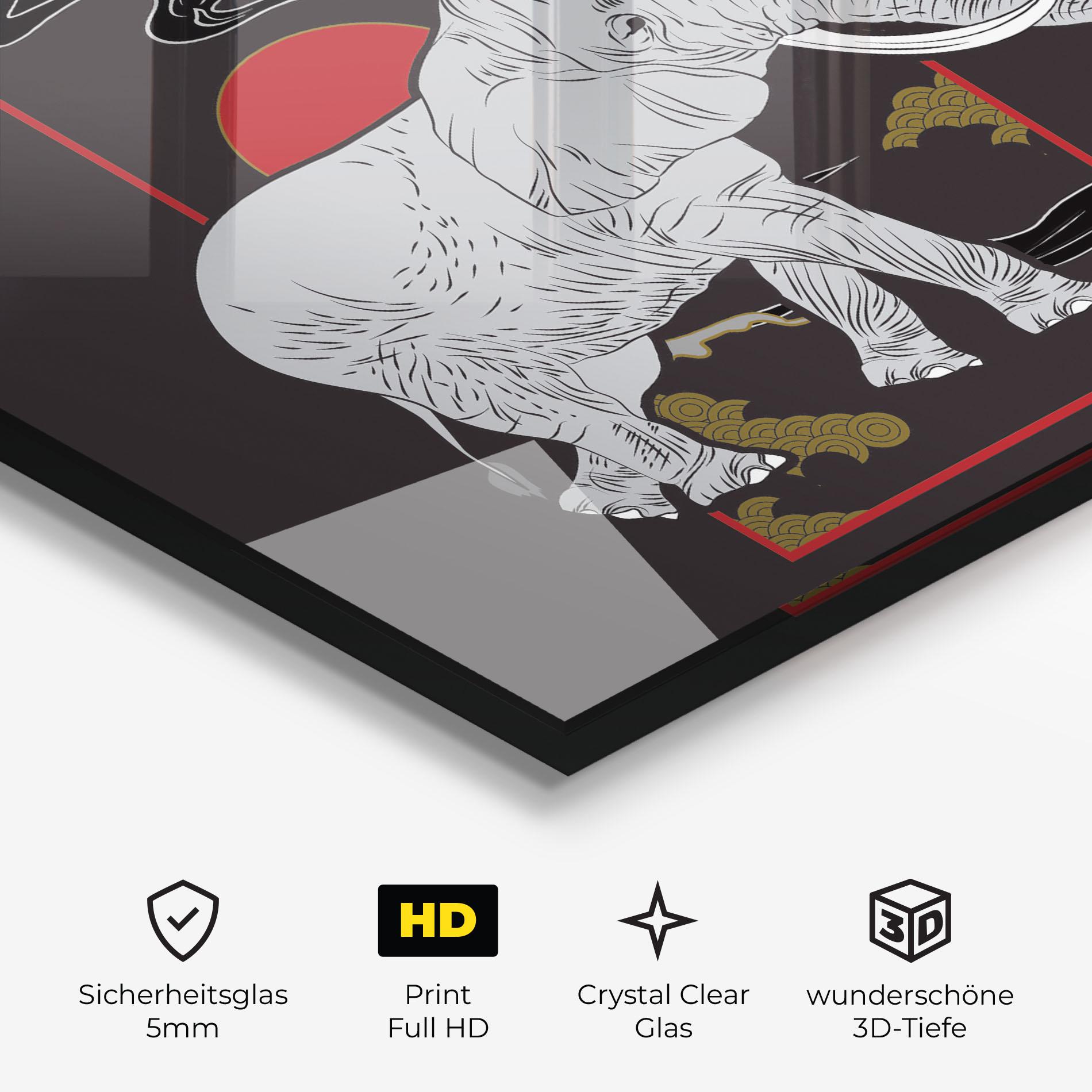 Glasbild Elephant Asia mockup 3