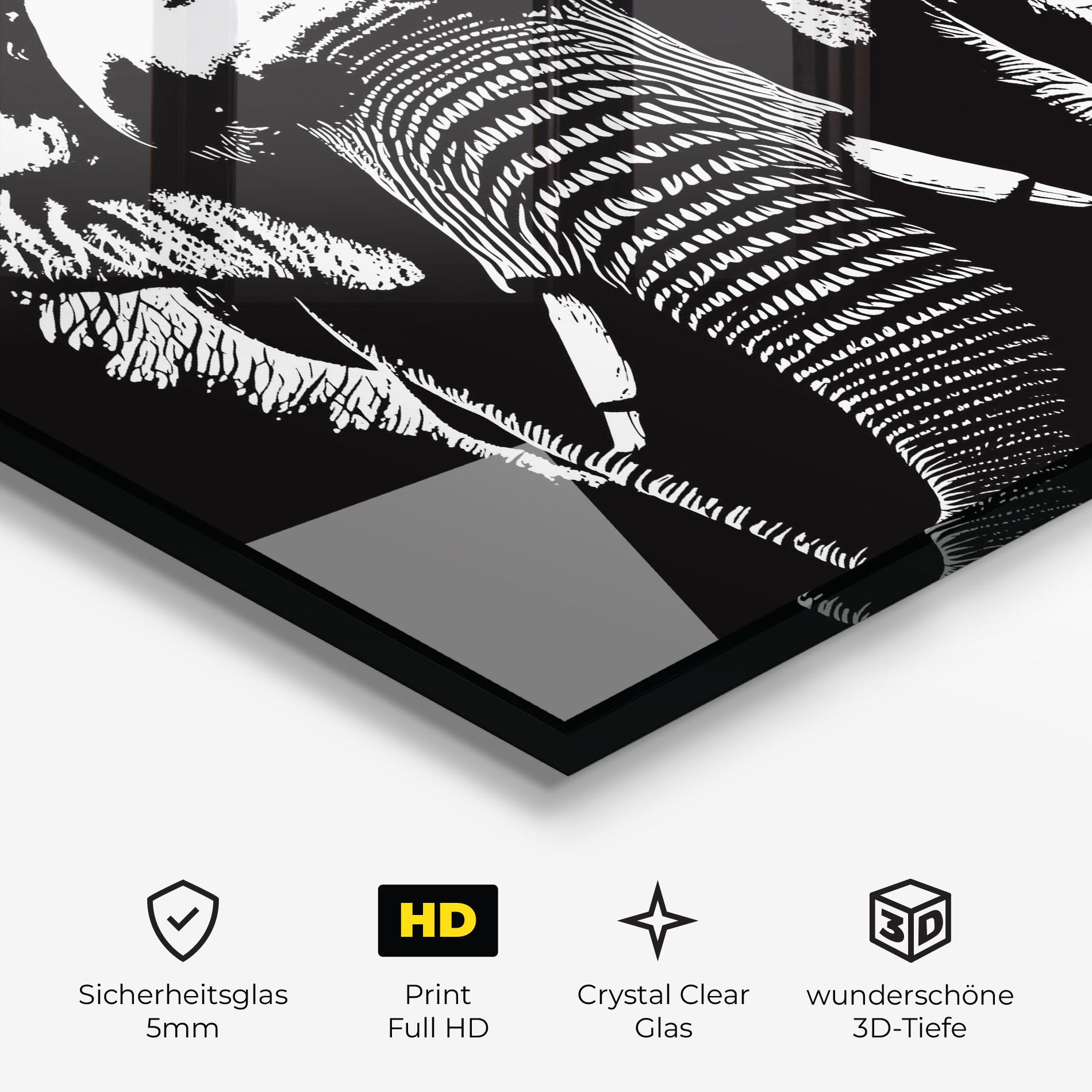 Glasbild Elephant Drawing mockup 3