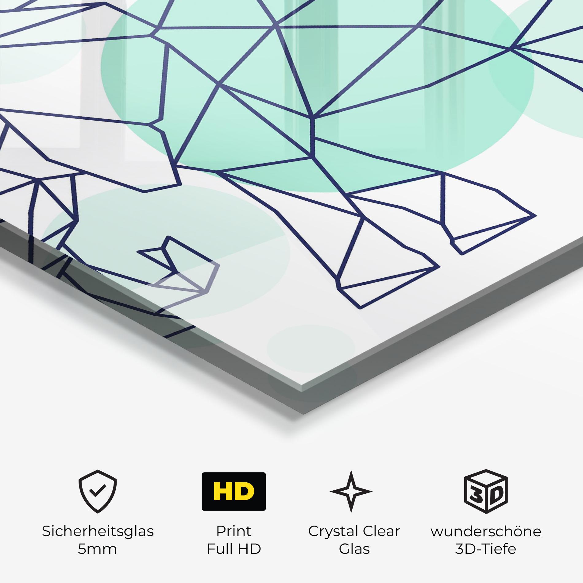 Glasbild Elephant Geometric mockup 3