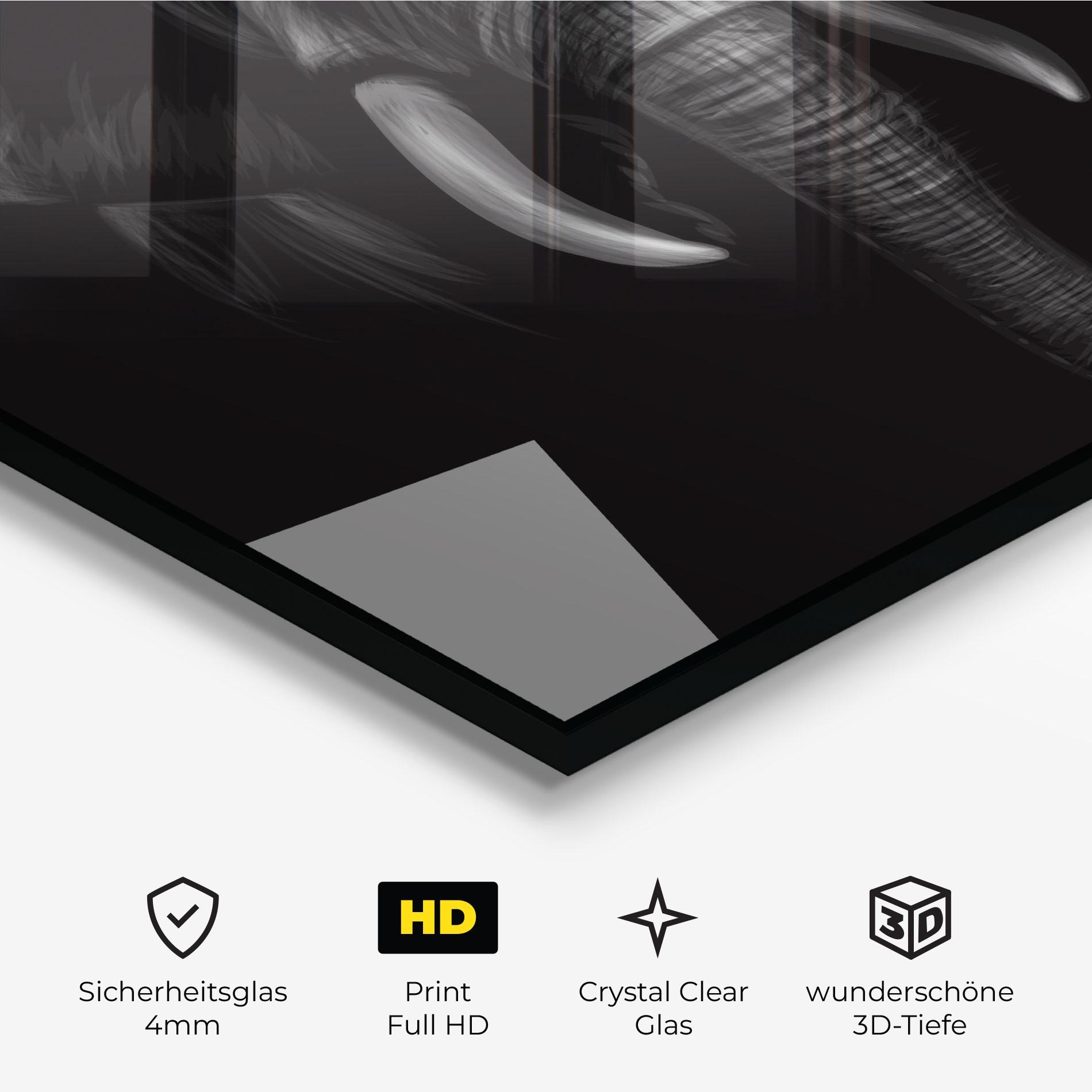Glasbild Elephant Head mockup 3
