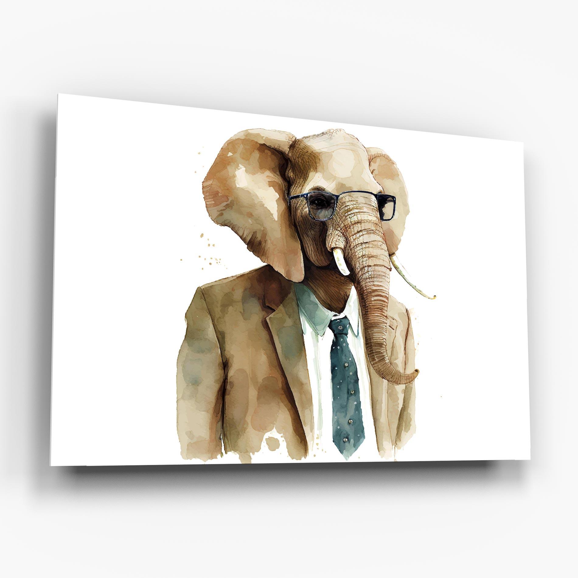 Glasbild Bussines Elephant mockup 6