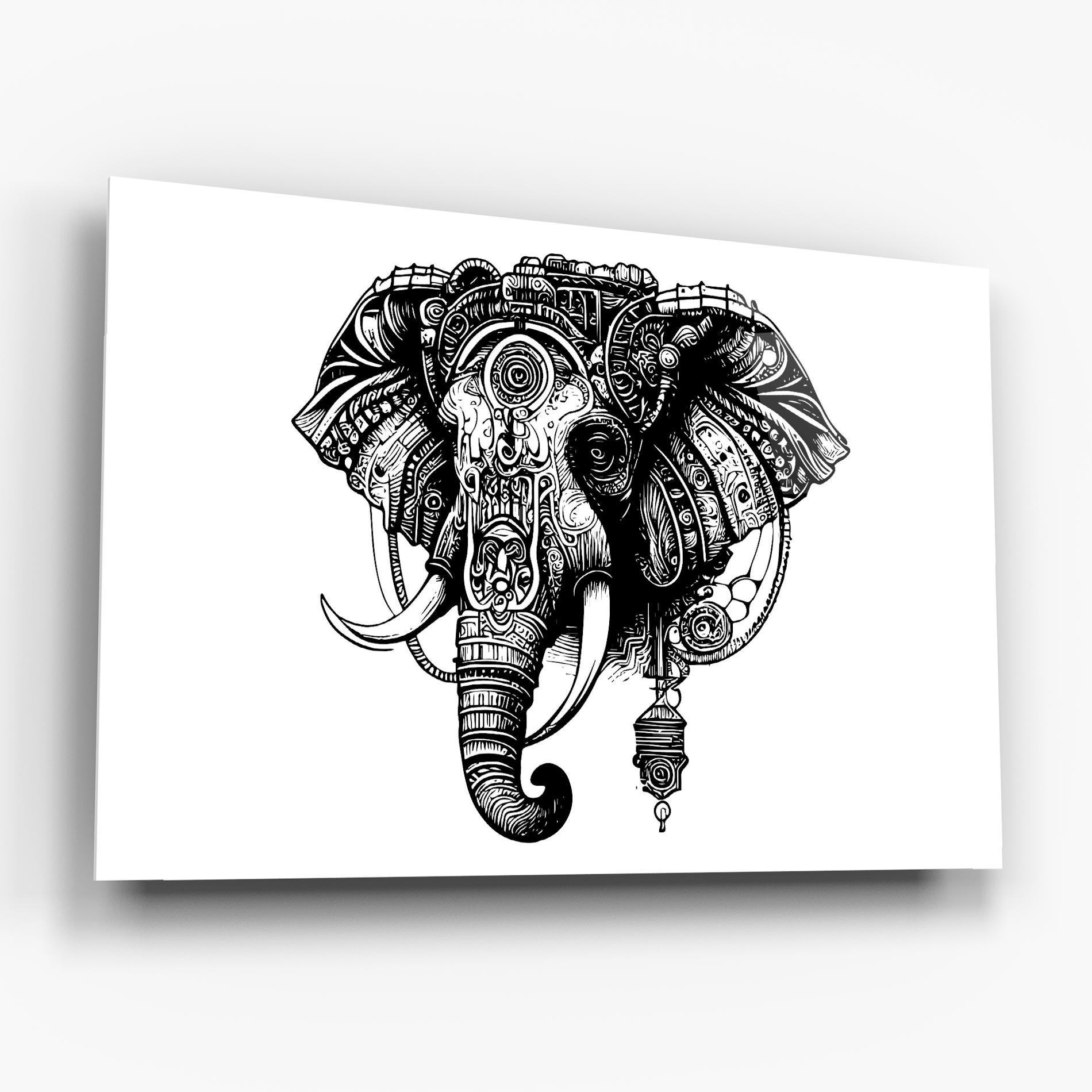 Glasbild Ehephant Head mockup 6