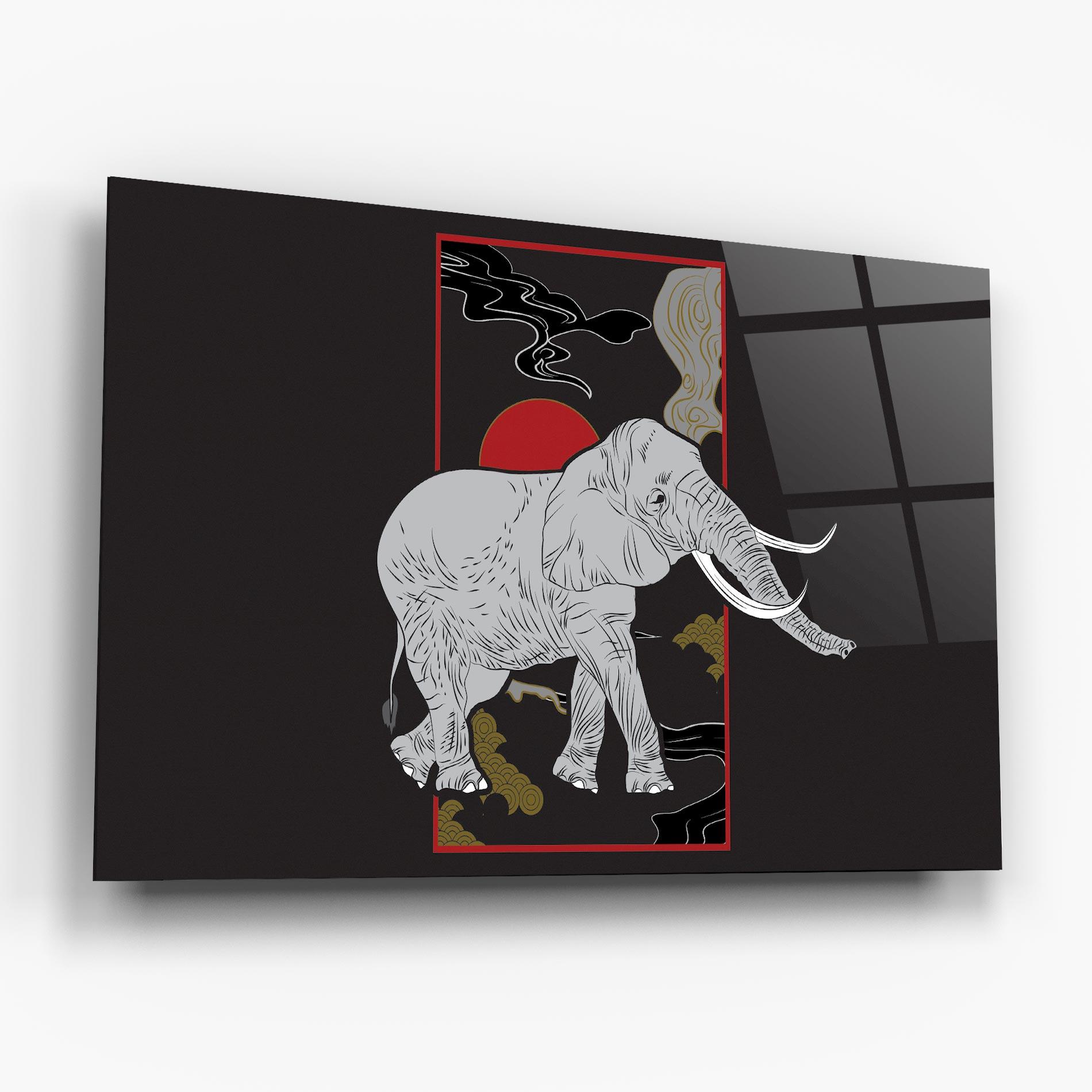 Glasbild Elephant Asia mockup 6