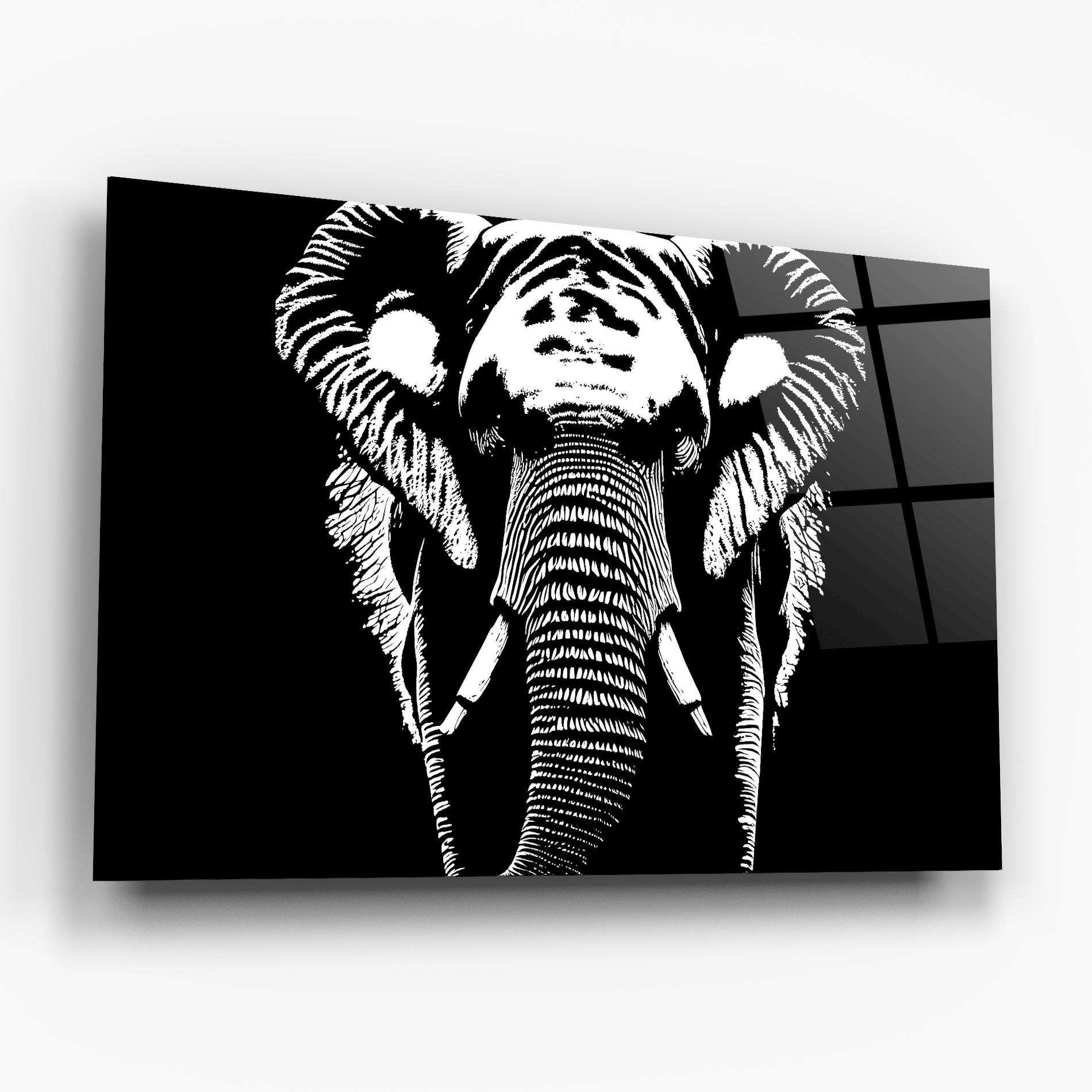 Glasbild Elephant Drawing mockup 6