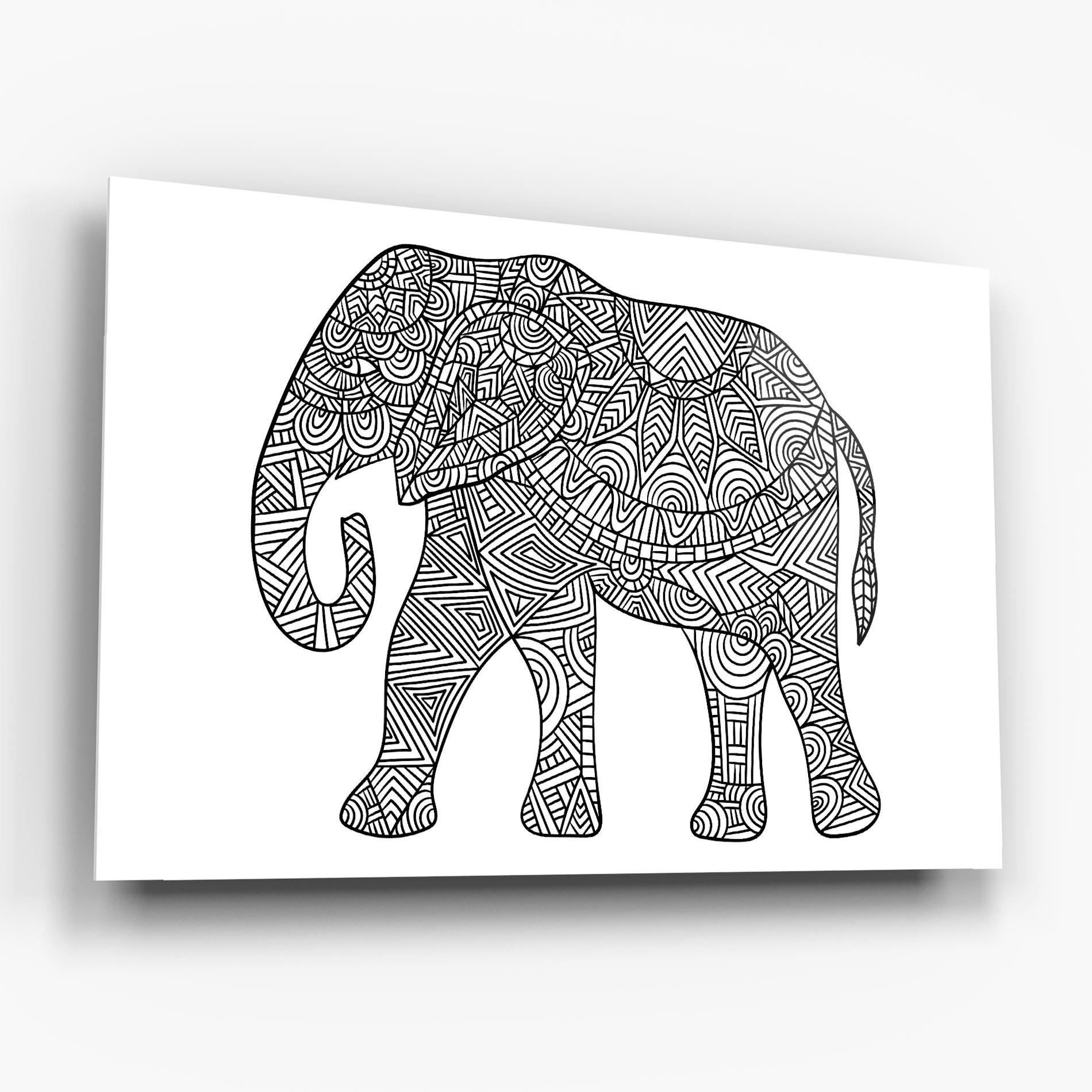 Glasbild Elephant Mandala mockup 6
