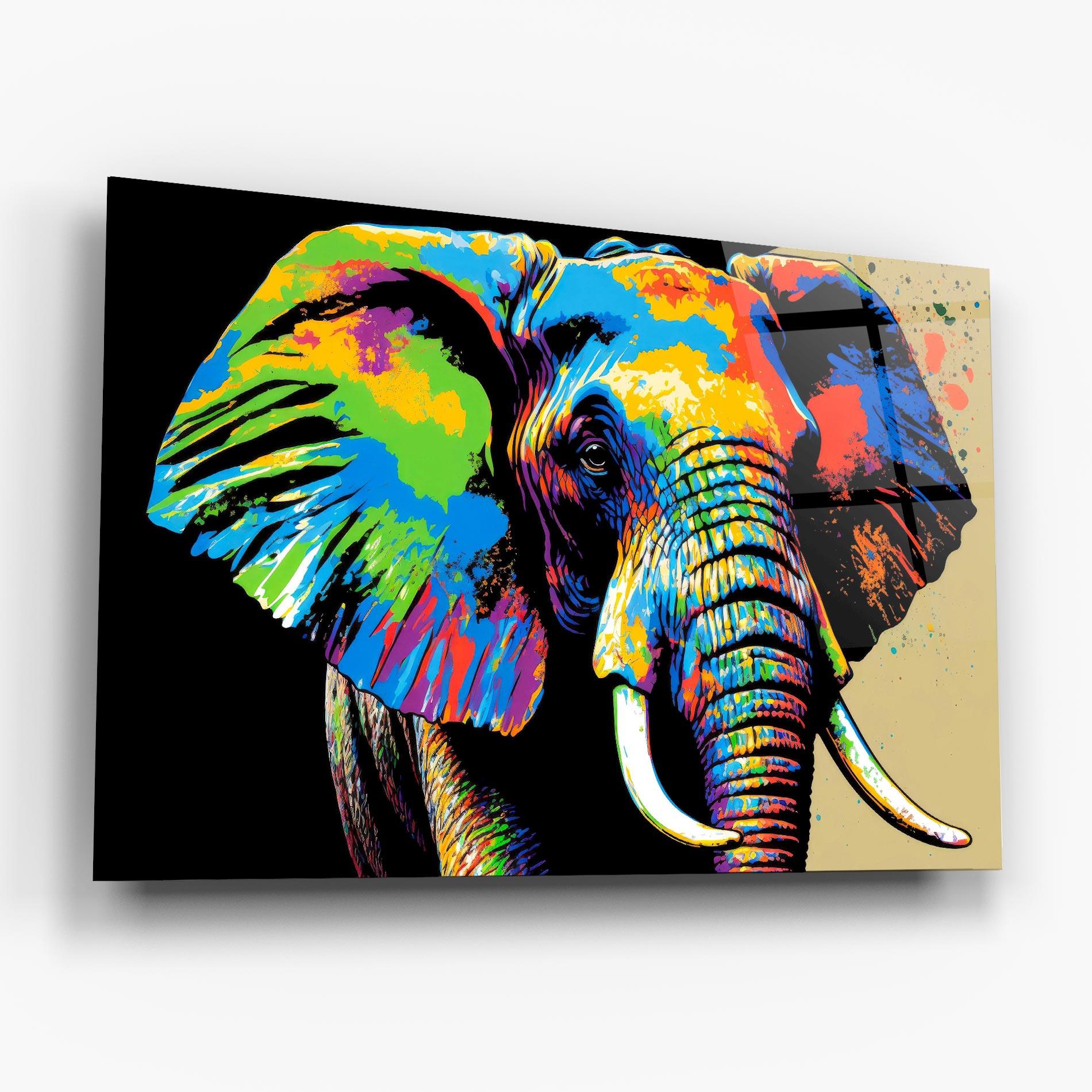 Glasbild Elephant Portrait mockup 6