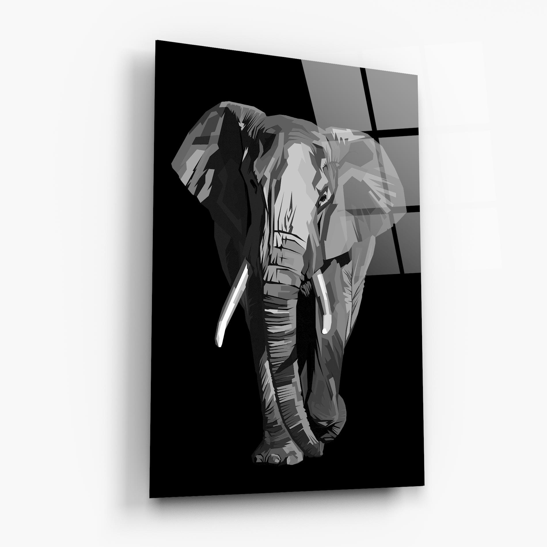 Glasbild Beautiful Grey Elephant mockup 6