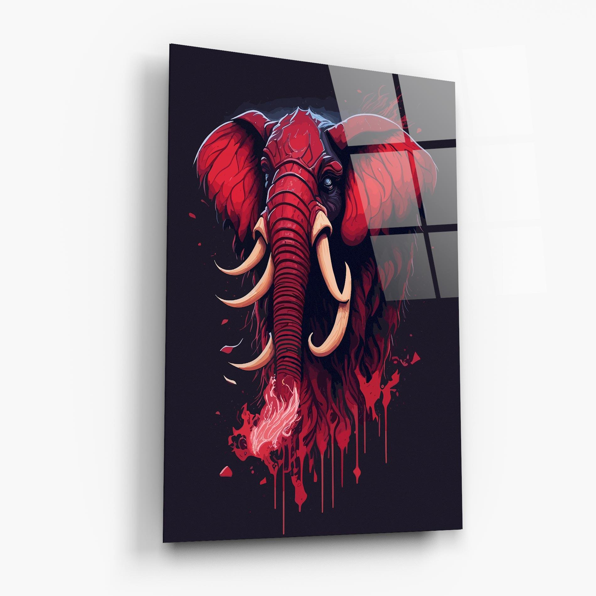 Glasbild Bloody Elephant mockup 6