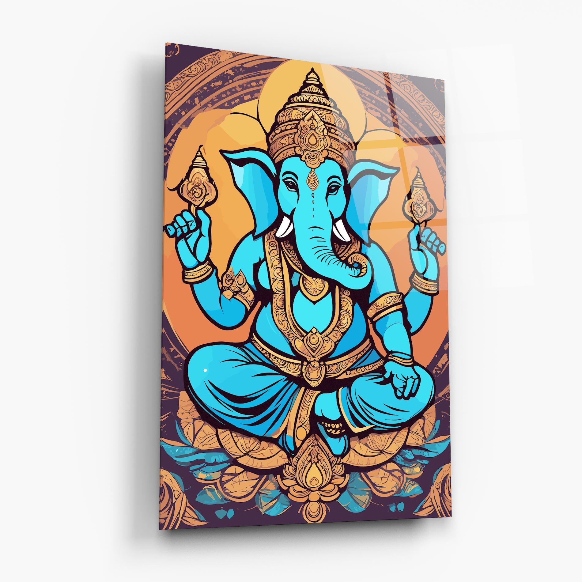Glasbild Blue Elephant mockup 6
