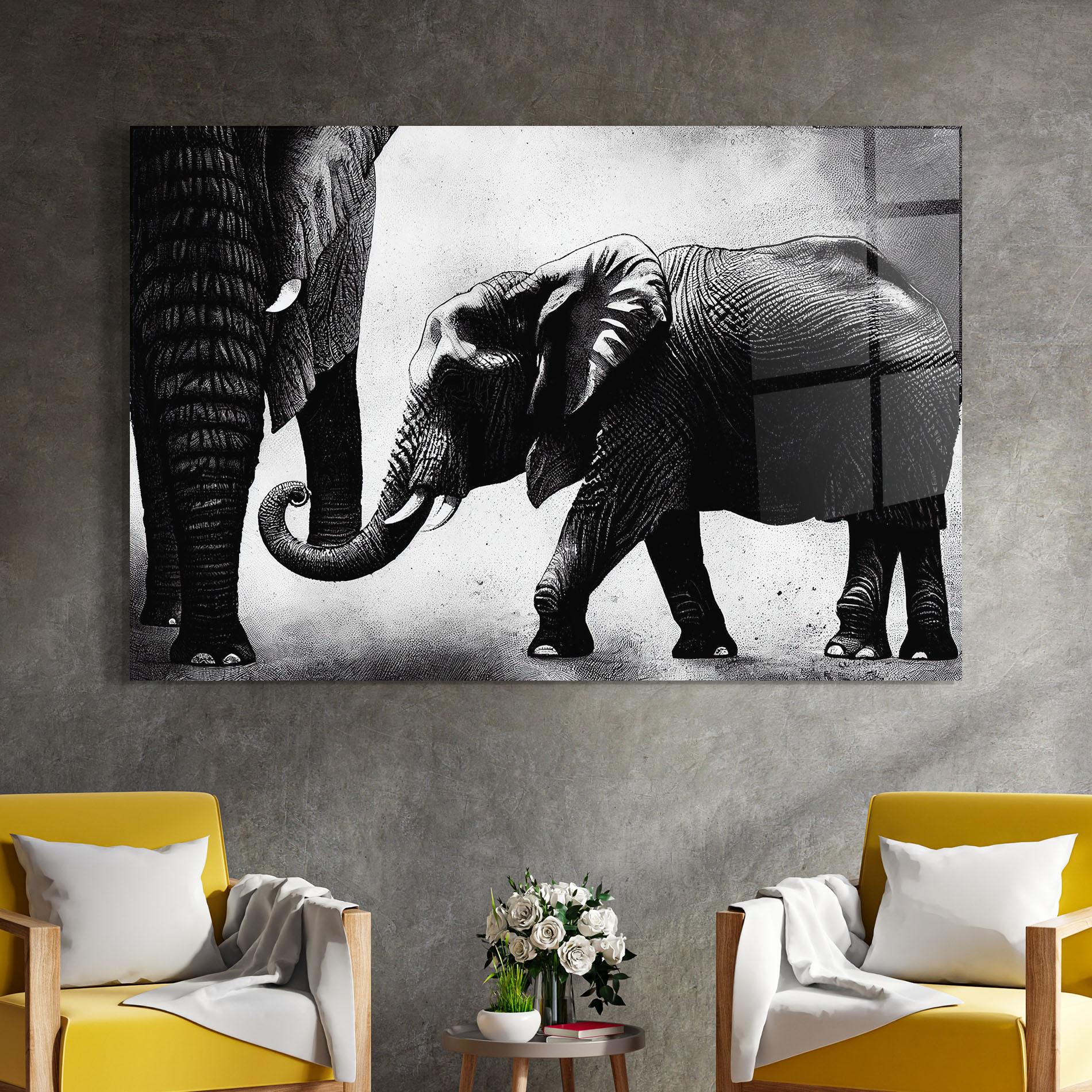 Glasbild Baby Elephant mockup 4