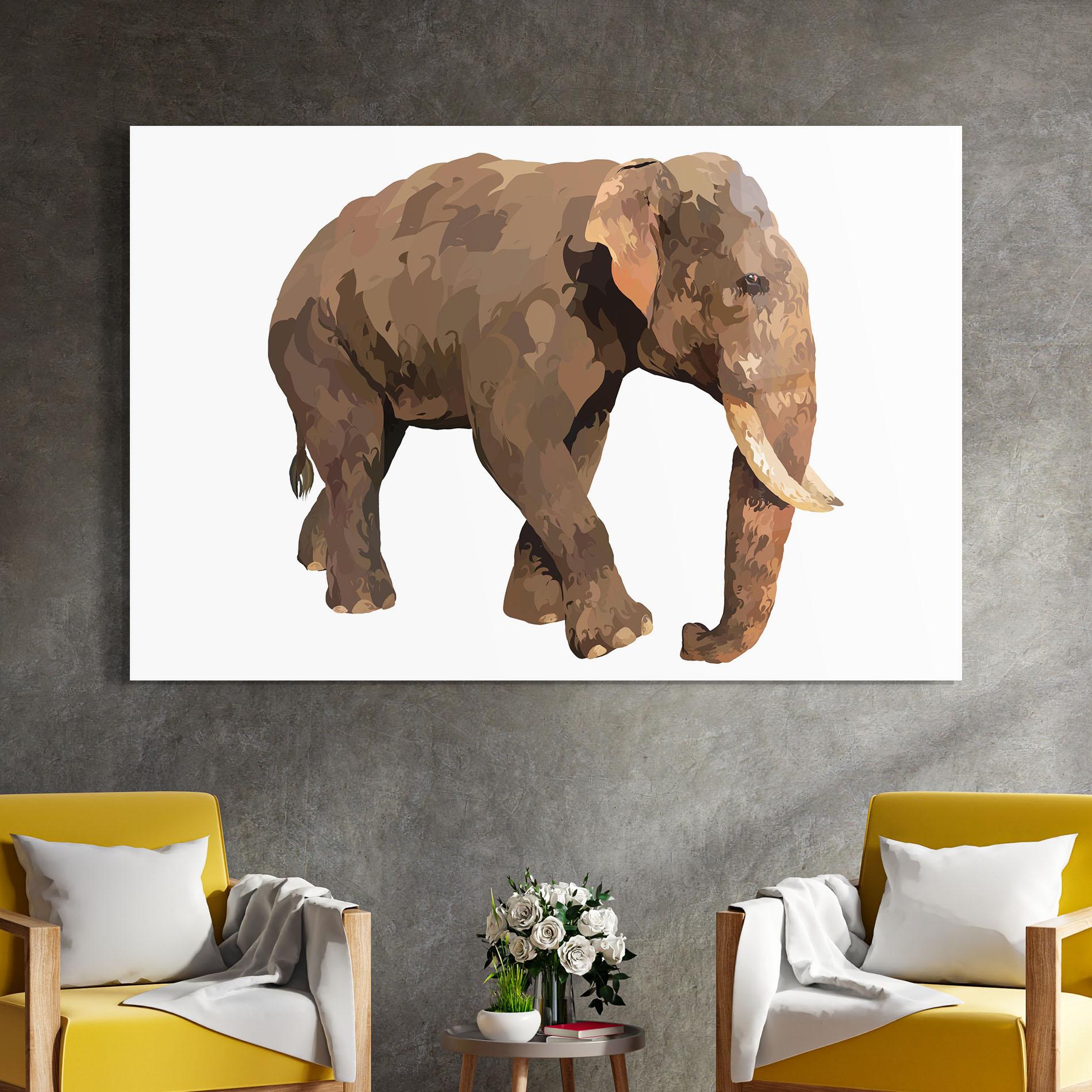 Glasbild Brown Elephant mockup 4