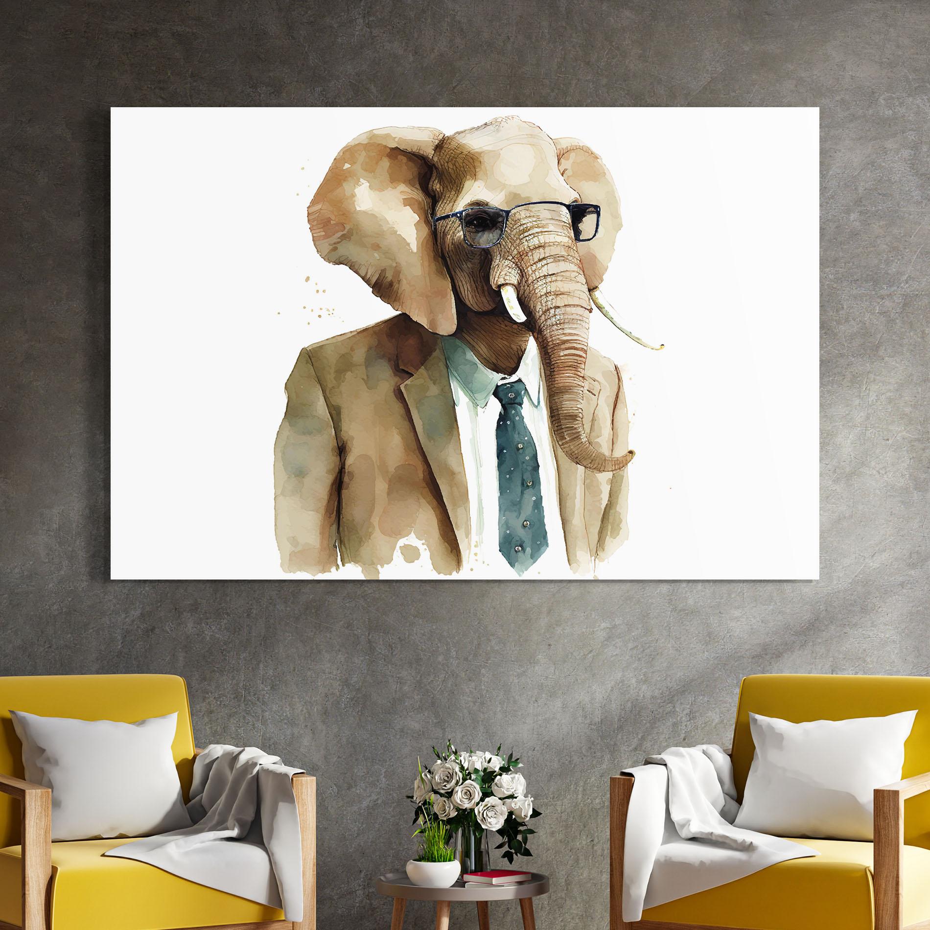 Glasbild Bussines Elephant mockup 4