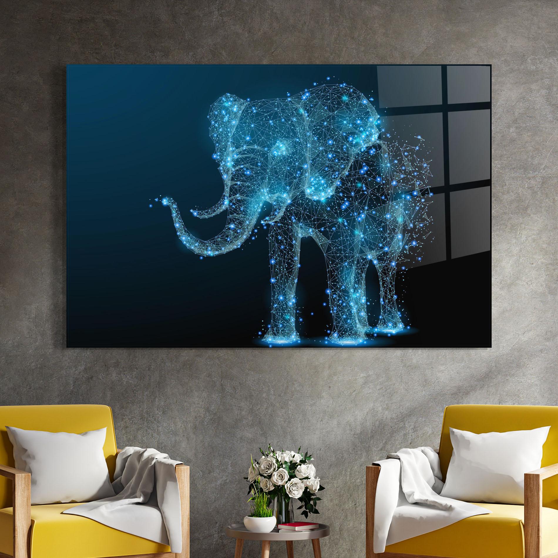 Glasbild Digital Elephant mockup 4