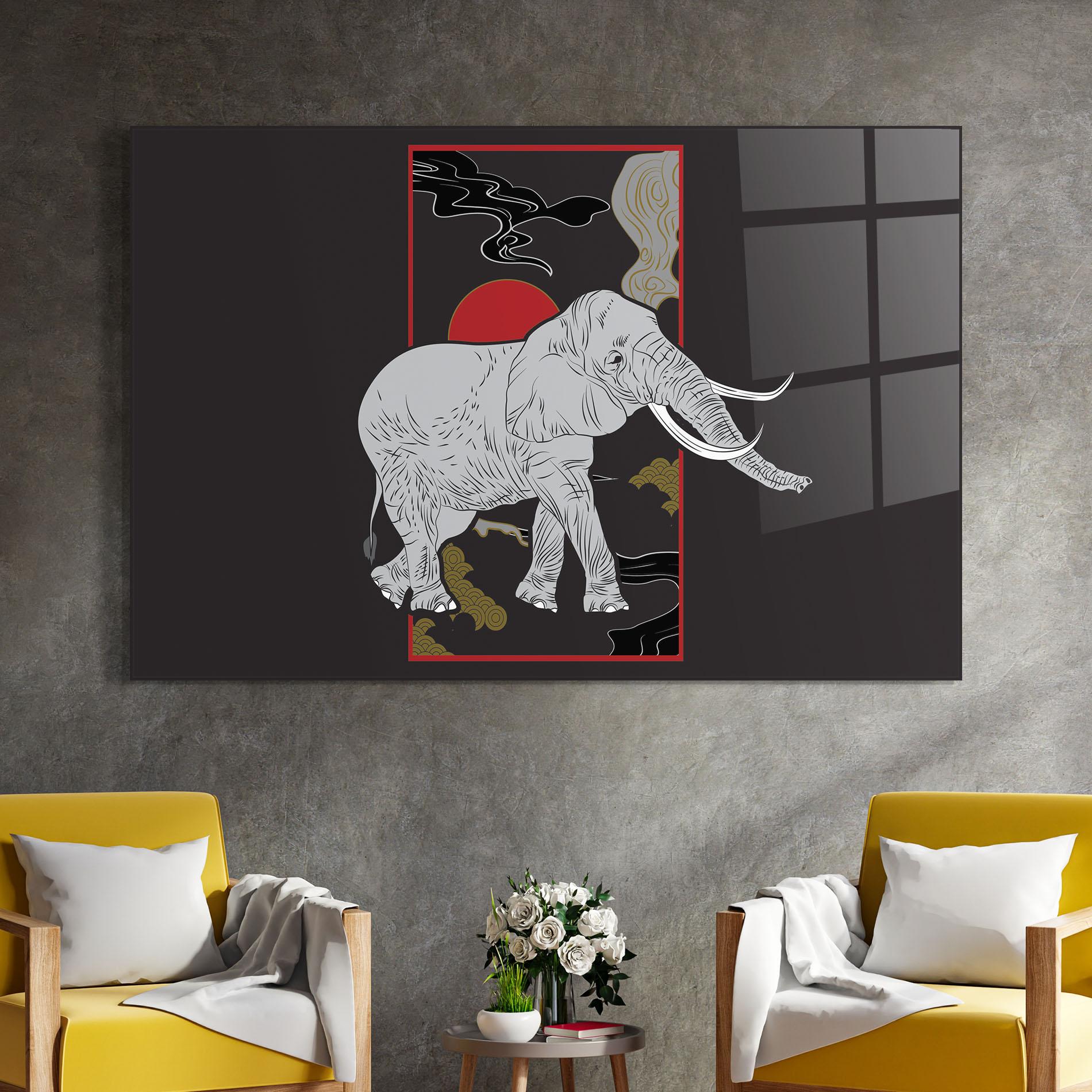 Glasbild Elephant Asia mockup 4
