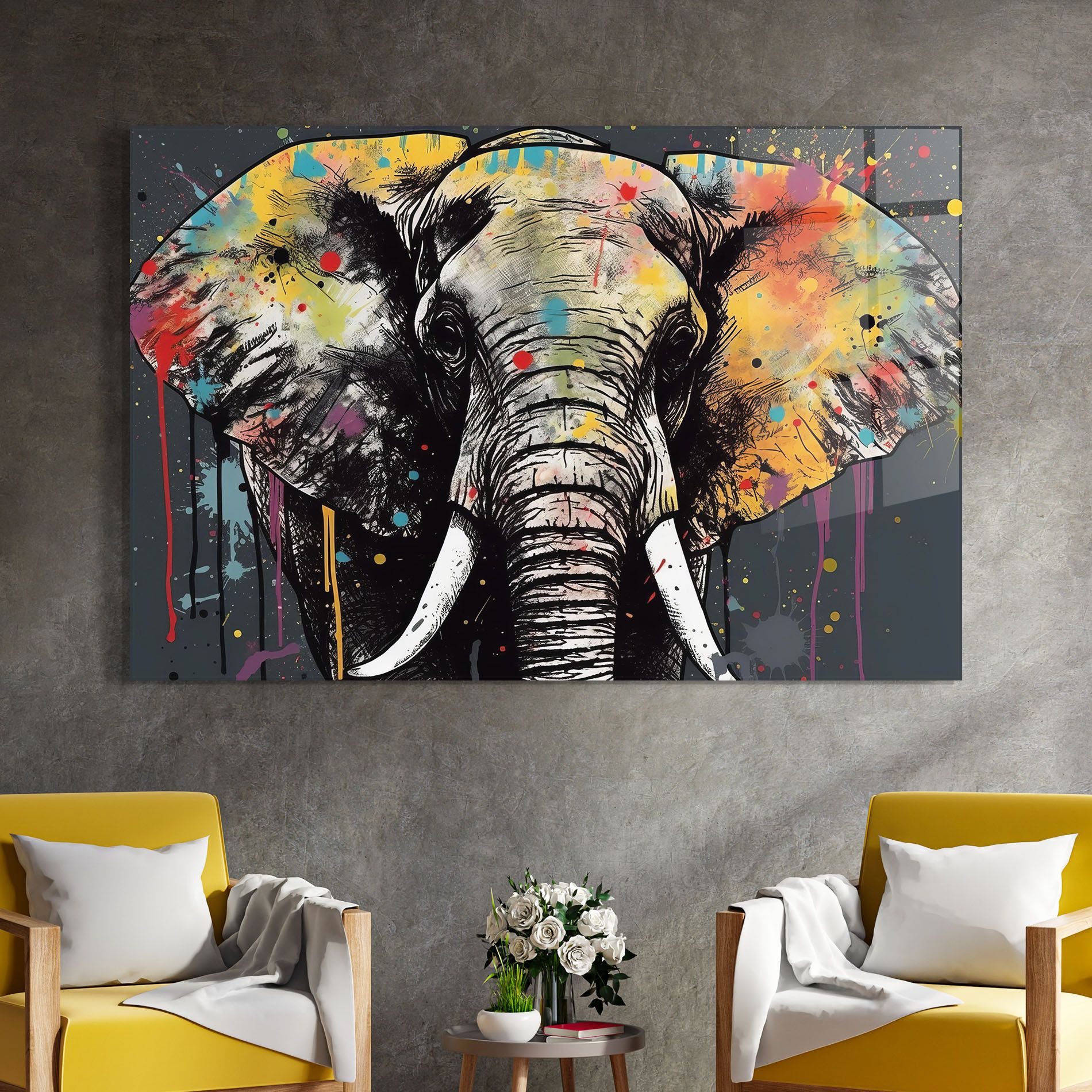 Elephant Portrait Art mockup 4