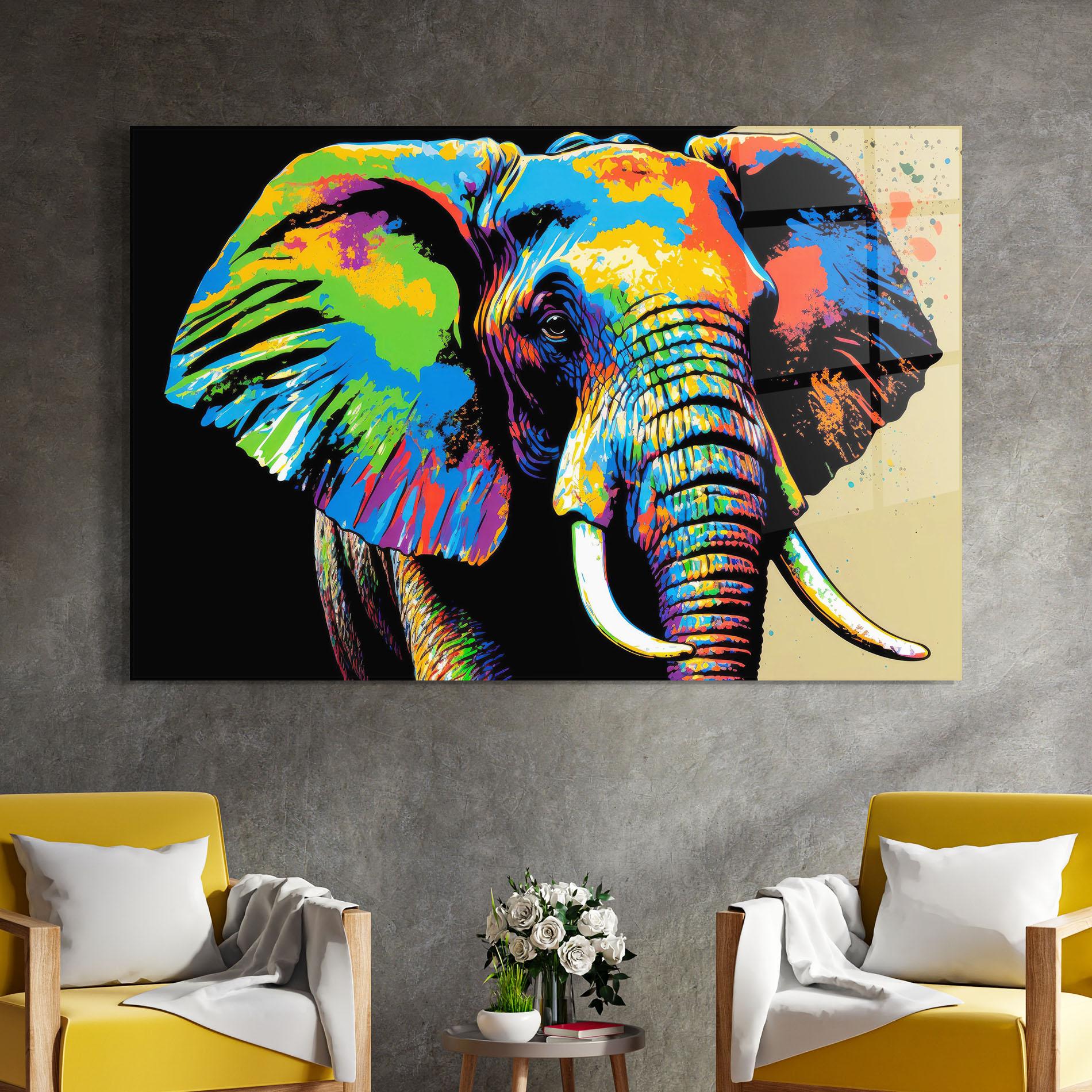 Glasbild Elephant Portrait mockup 4