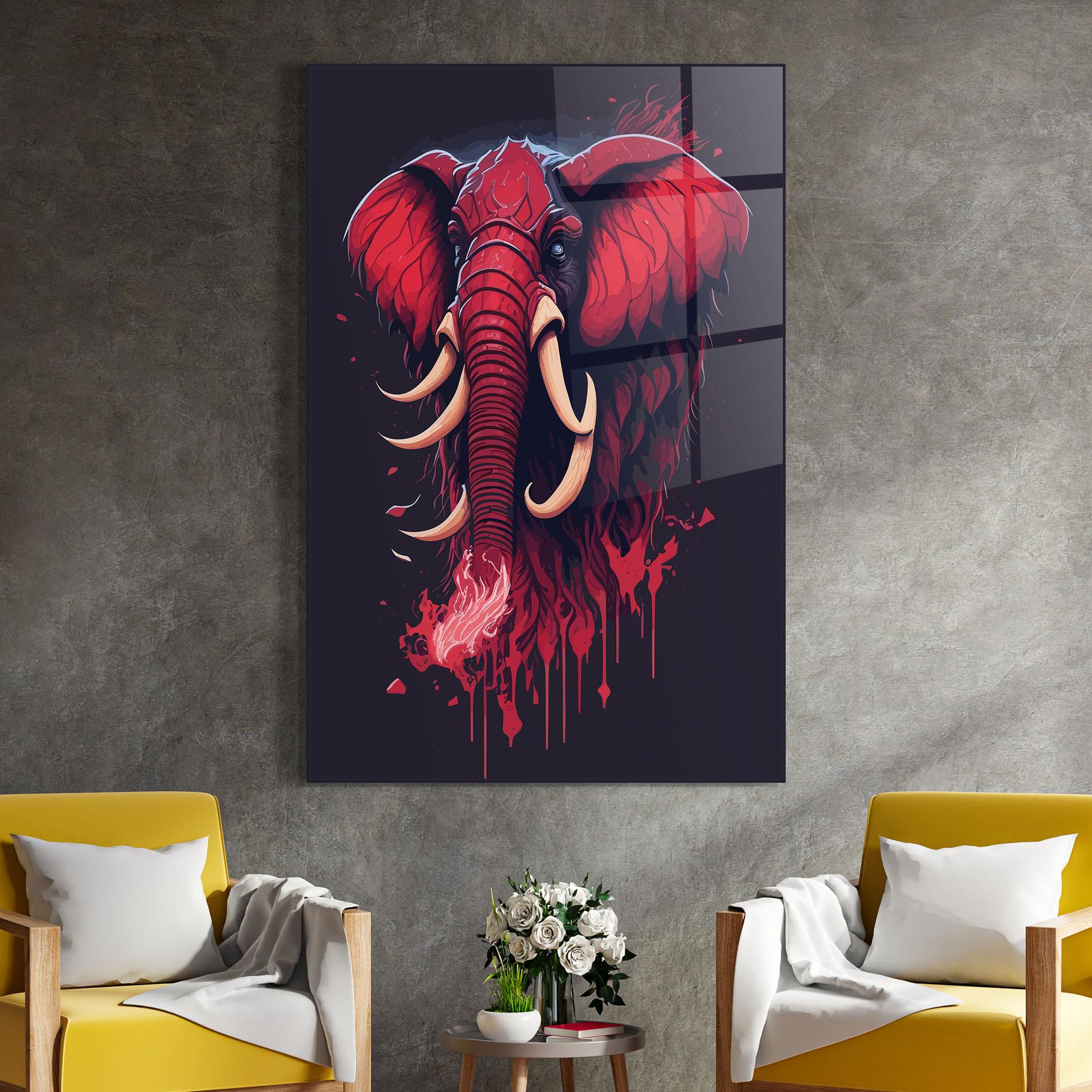 Glasbild Bloody Elephant mockup 4