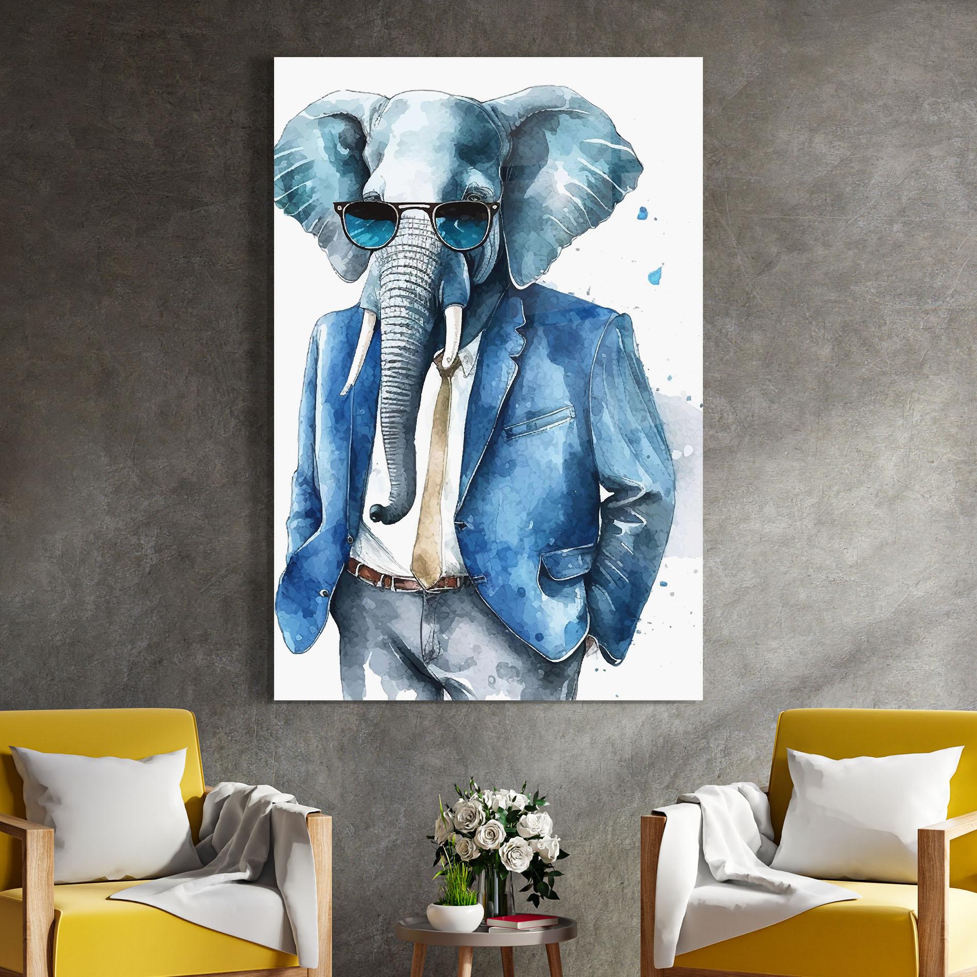 Glasbild Bussiness Elephant mockup 4