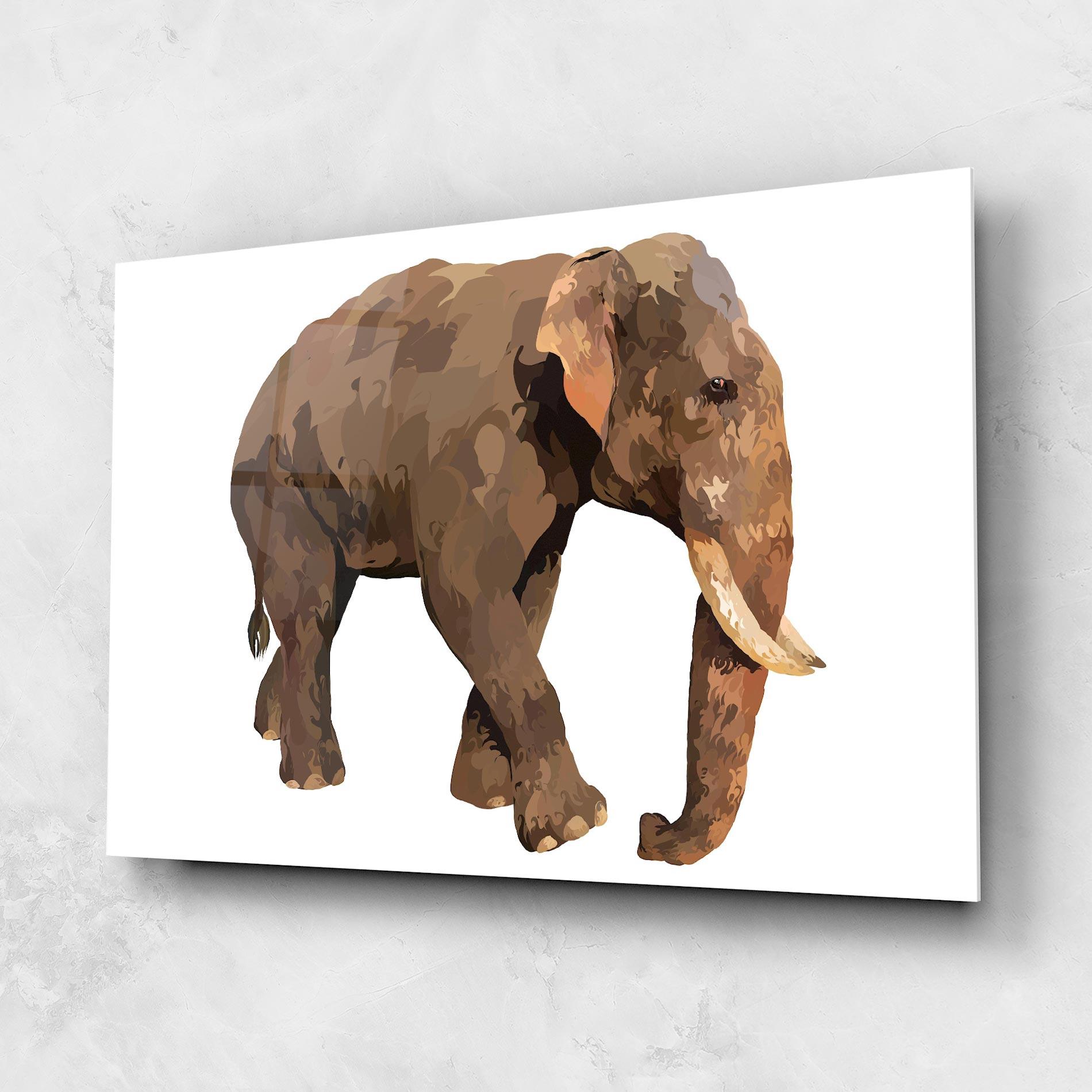 Glasbild Brown Elephant mockup 1