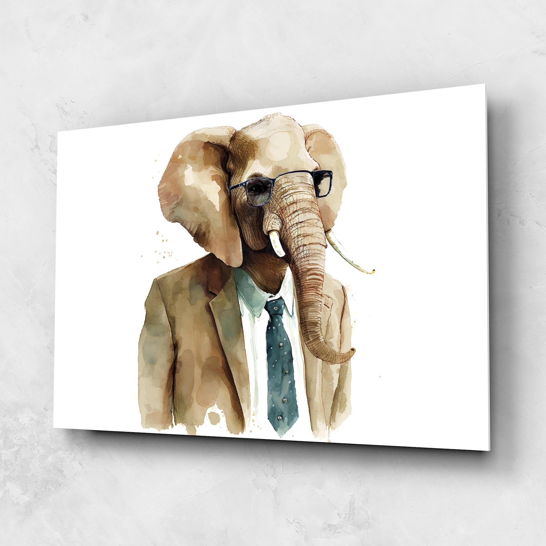 Glasbild Bussines Elephant mockup 1
