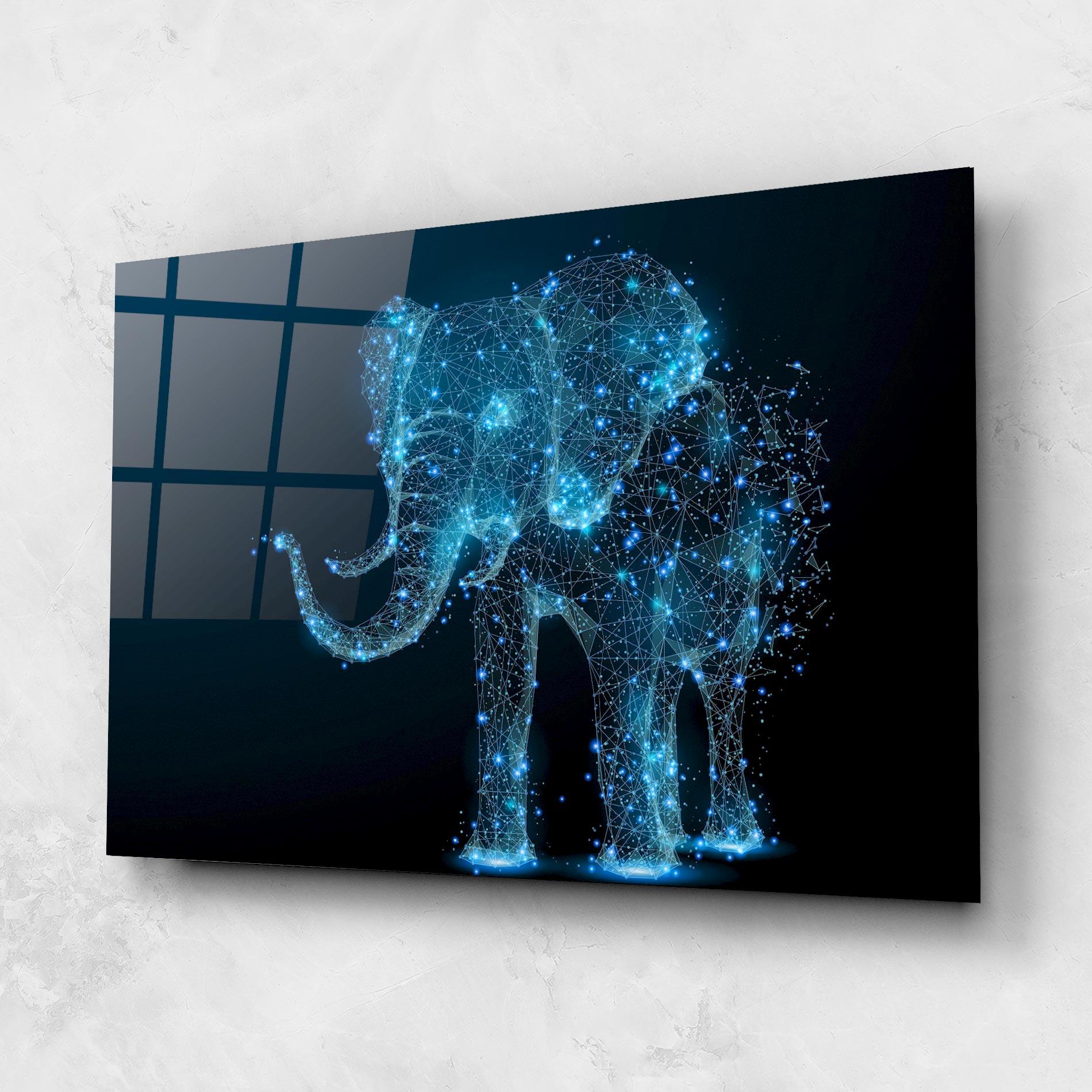 Glasbild Digital Elephant mockup 1