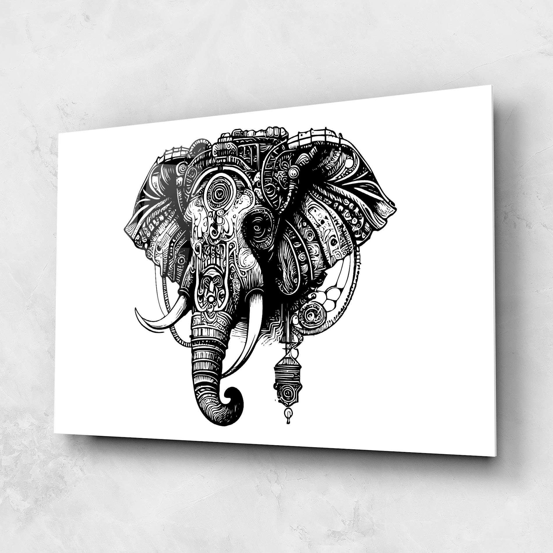 Glasbild Ehephant Head mockup 1