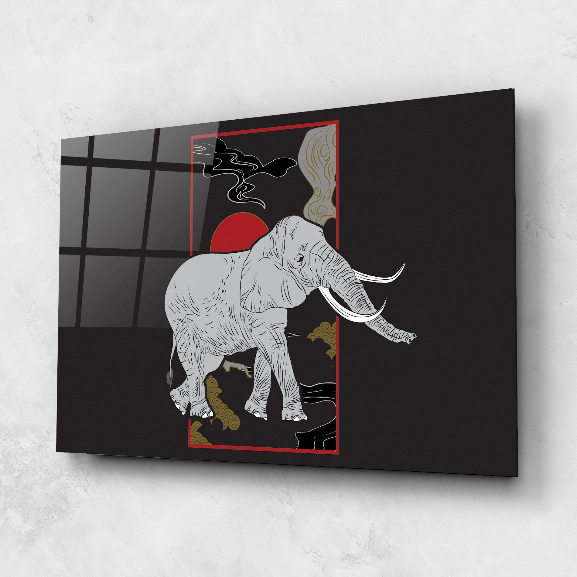 Glasbild Elephant Asia mockup 1