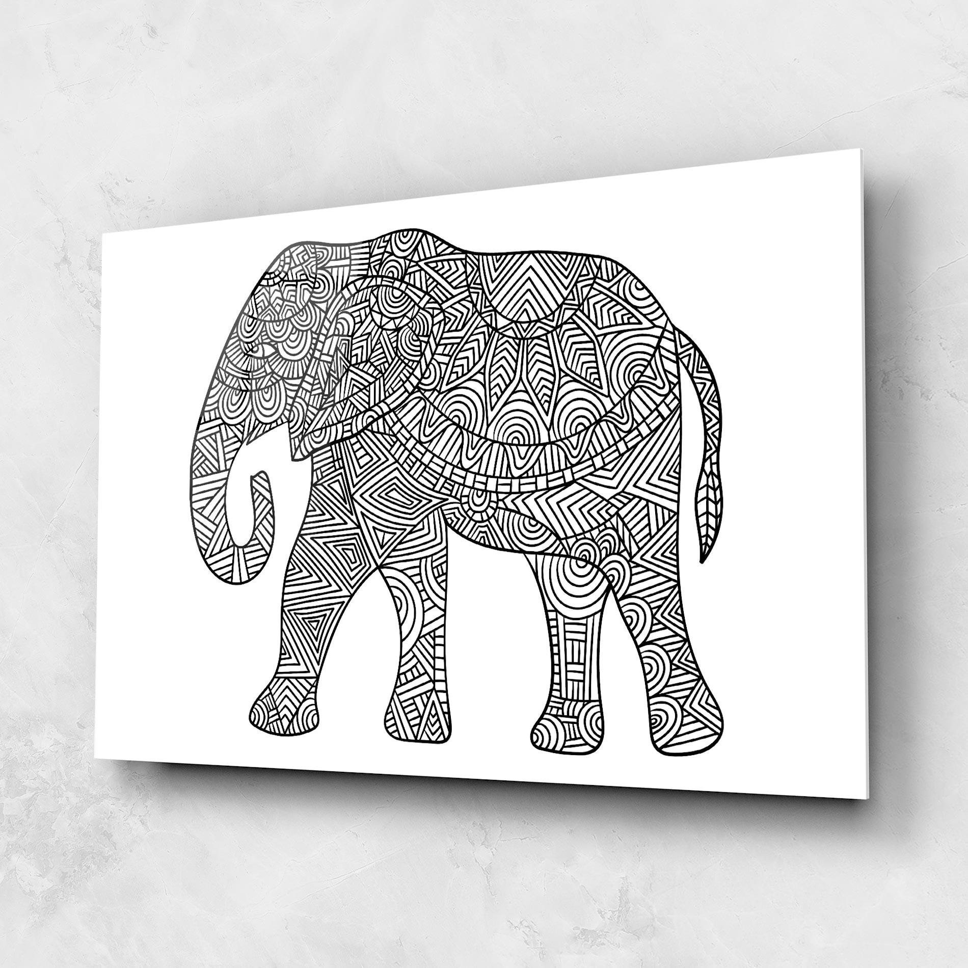 Glasbild Elephant Mandala mockup 1