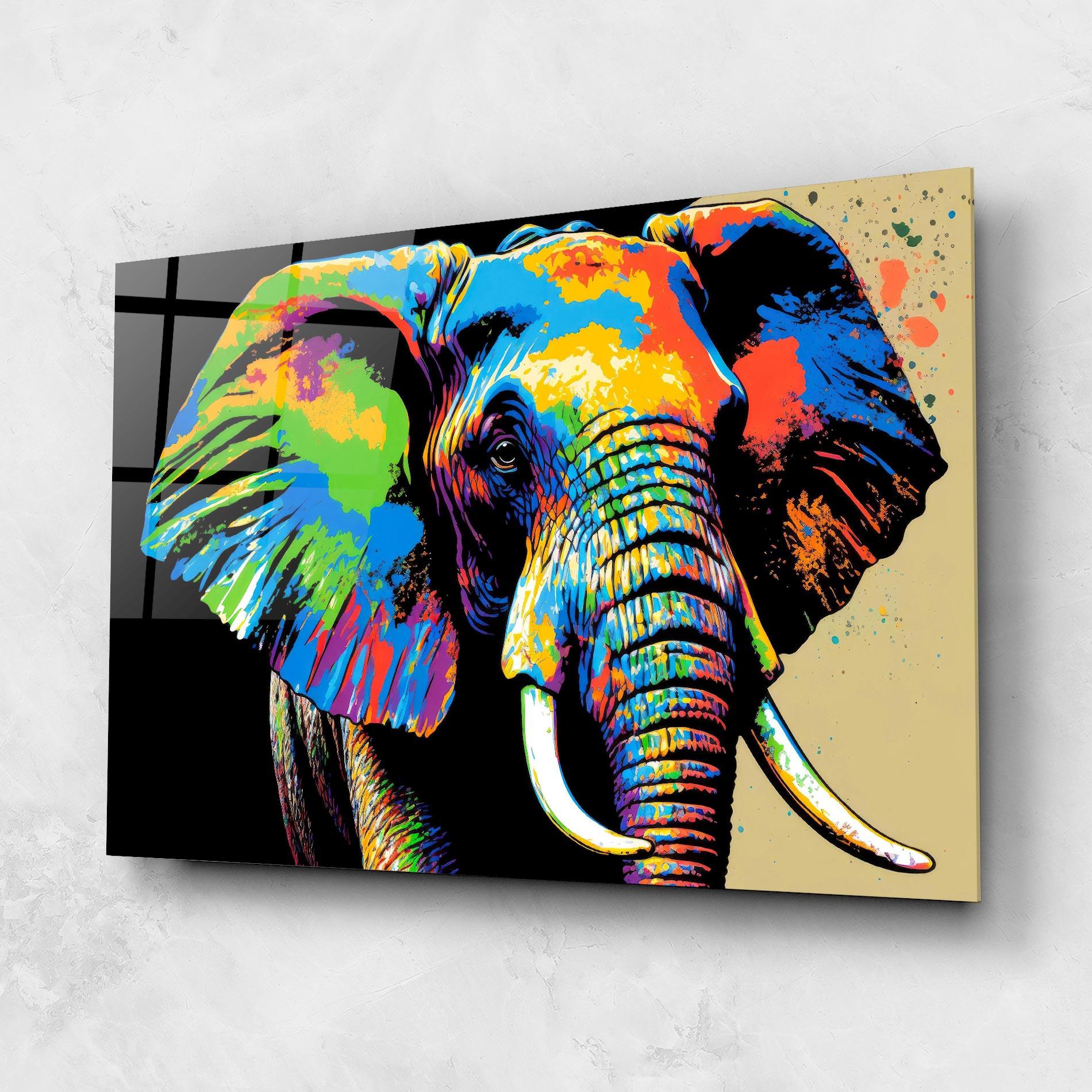 Glasbild Elephant Portrait mockup 1