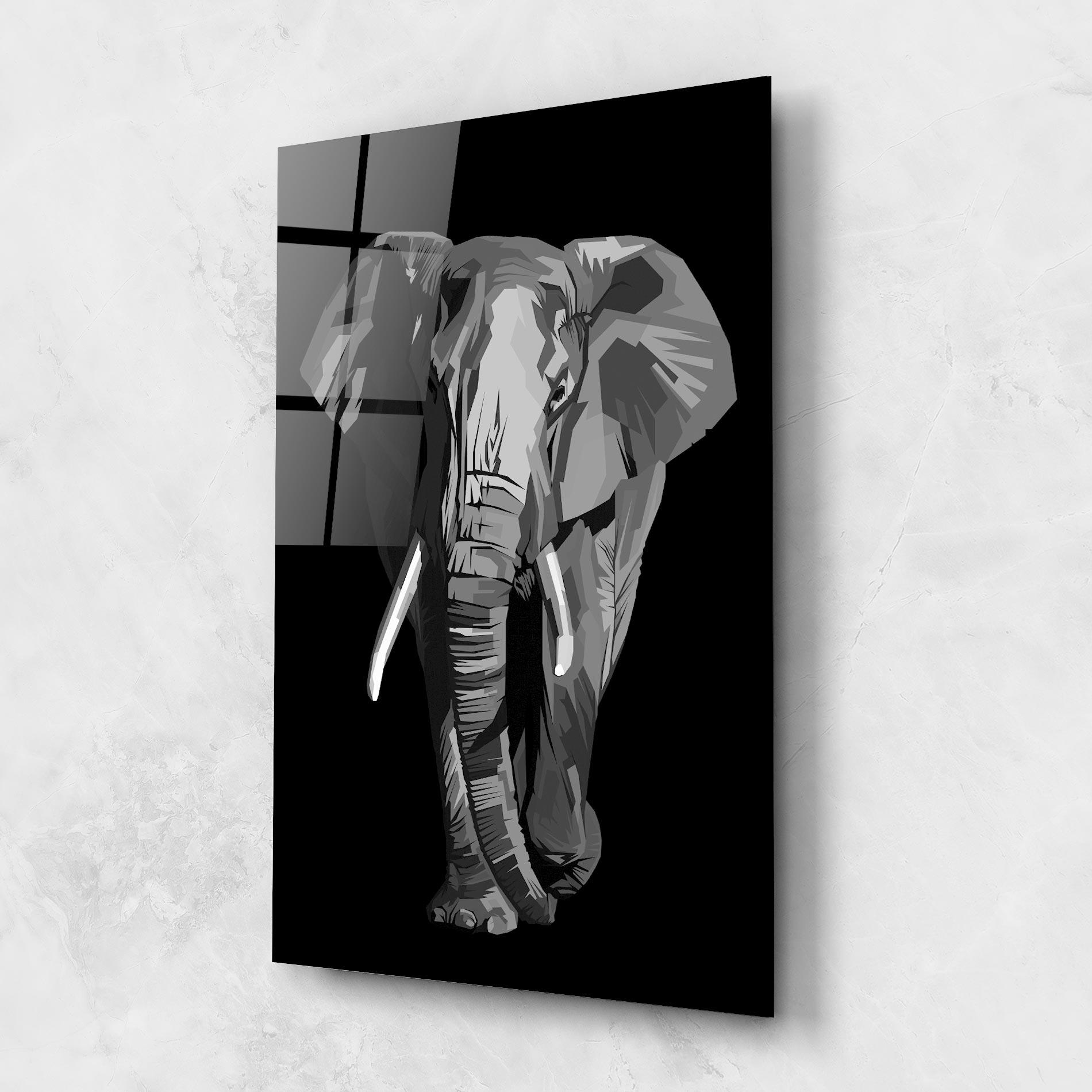 Glasbild Beautiful Grey Elephant mockup 1