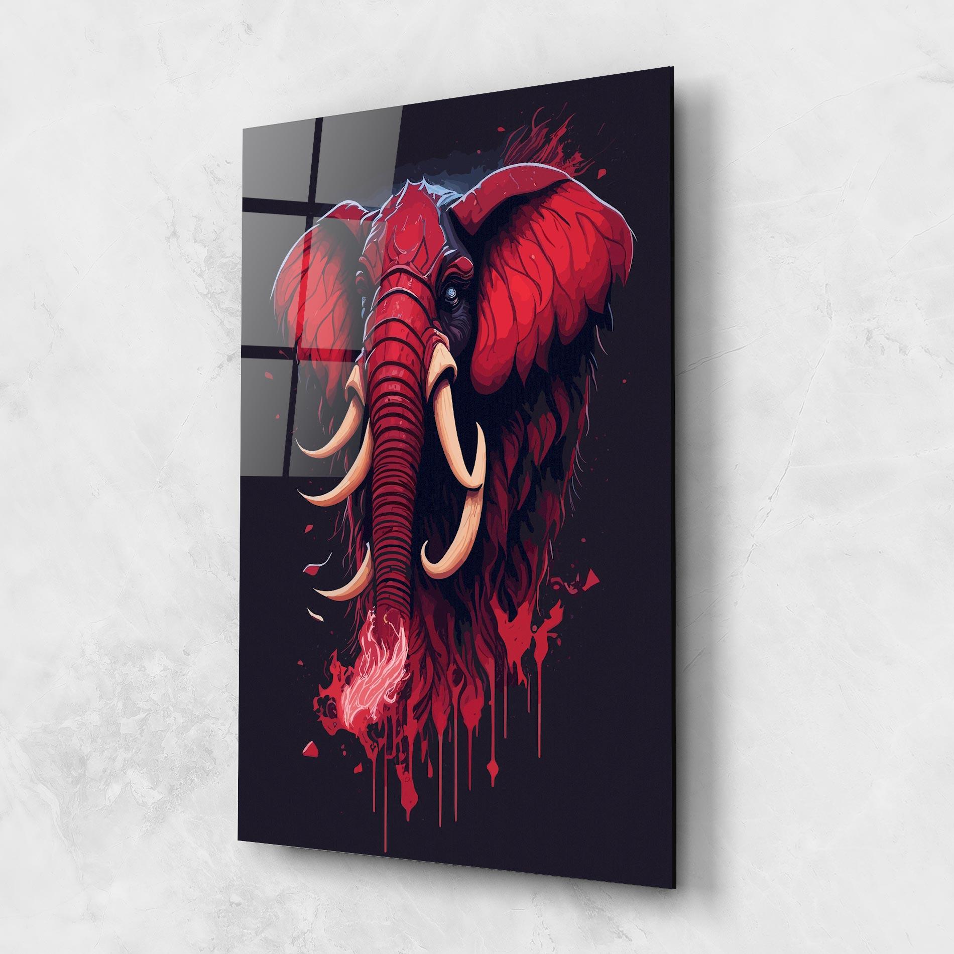 Glasbild Bloody Elephant mockup 1