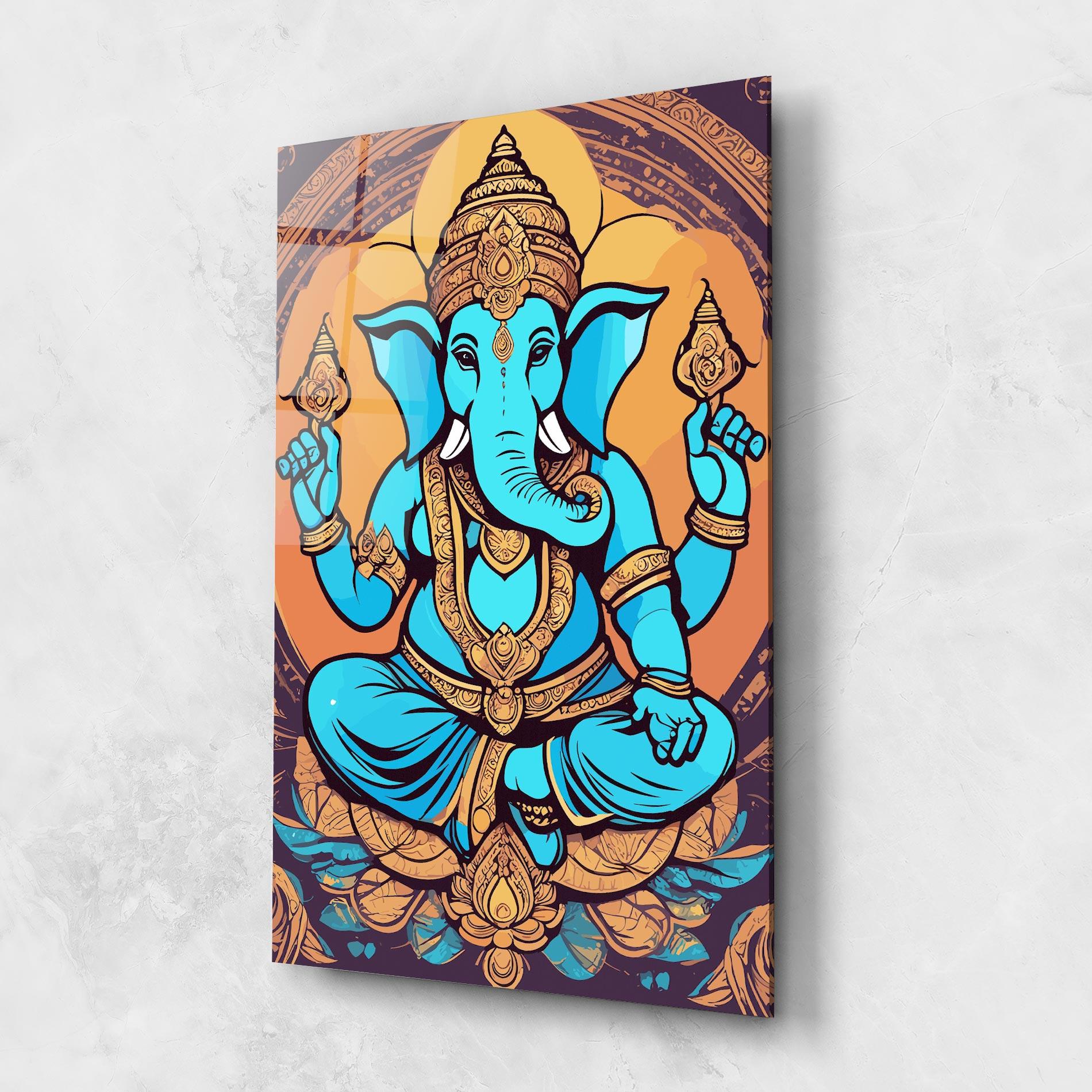 Glasbild Blue Elephant mockup 1