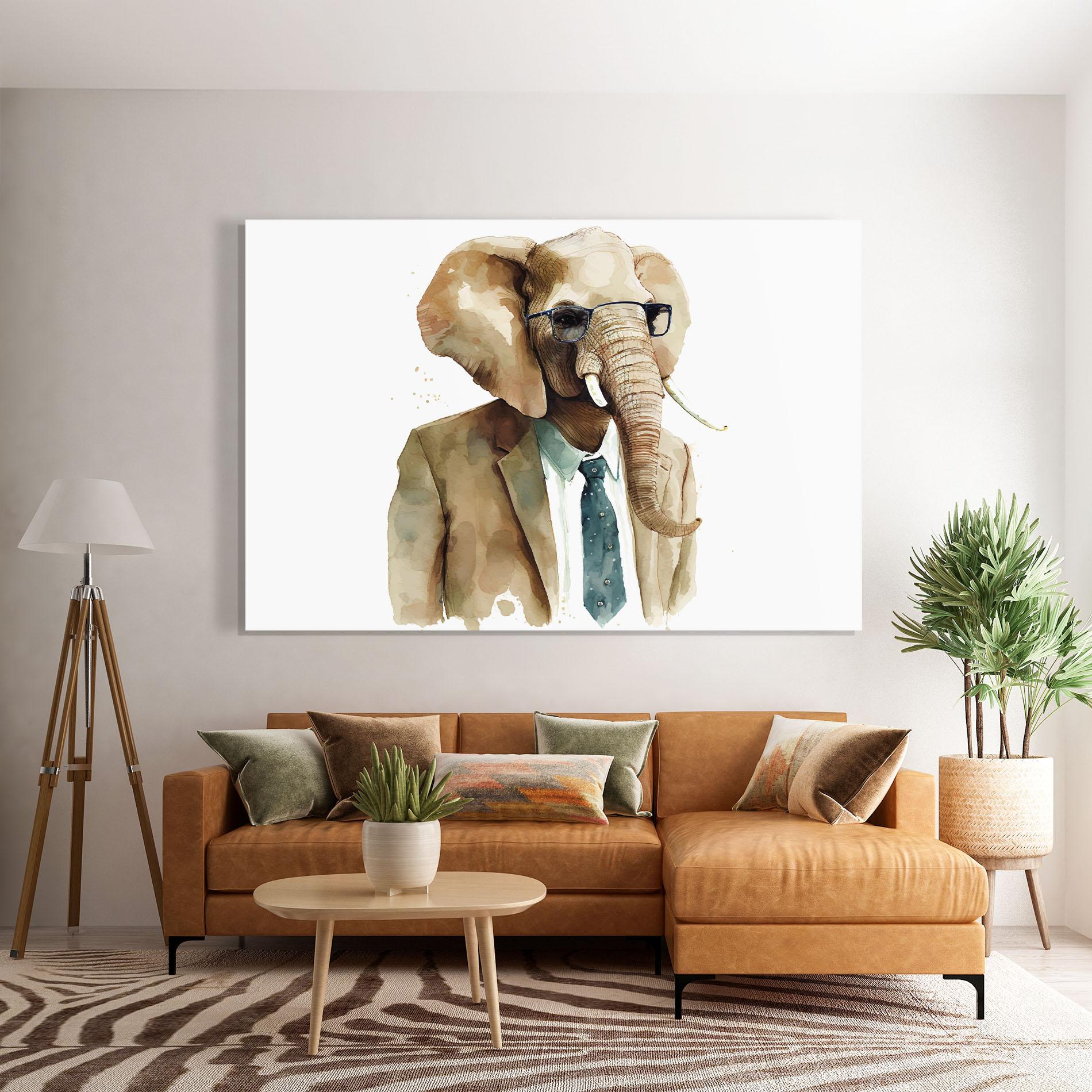 Glasbild Bussines Elephant mockup 7