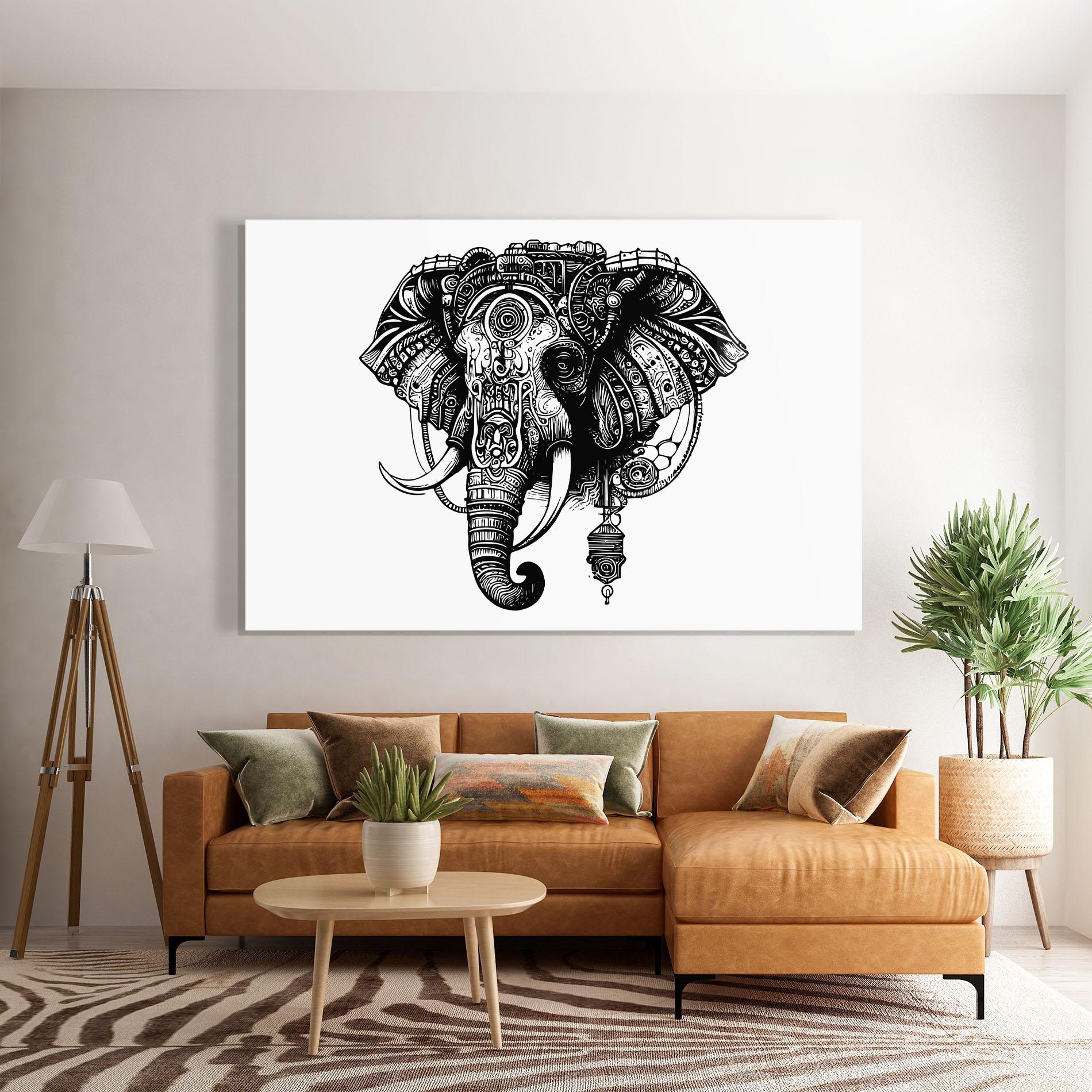 Glasbild Ehephant Head mockup 7